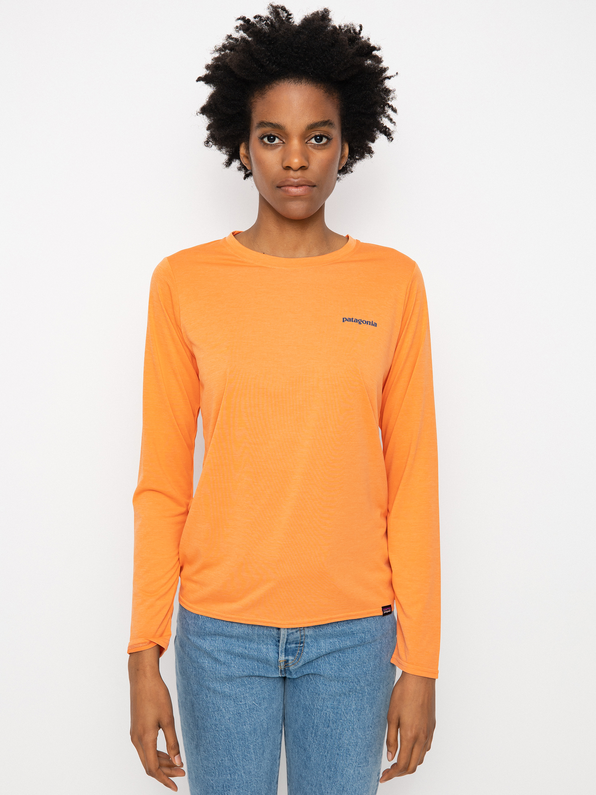 Longsleeve Patagonia Cap Cool Daily Graphic Wmn (boardshort logo tigerlily orange x-dye)