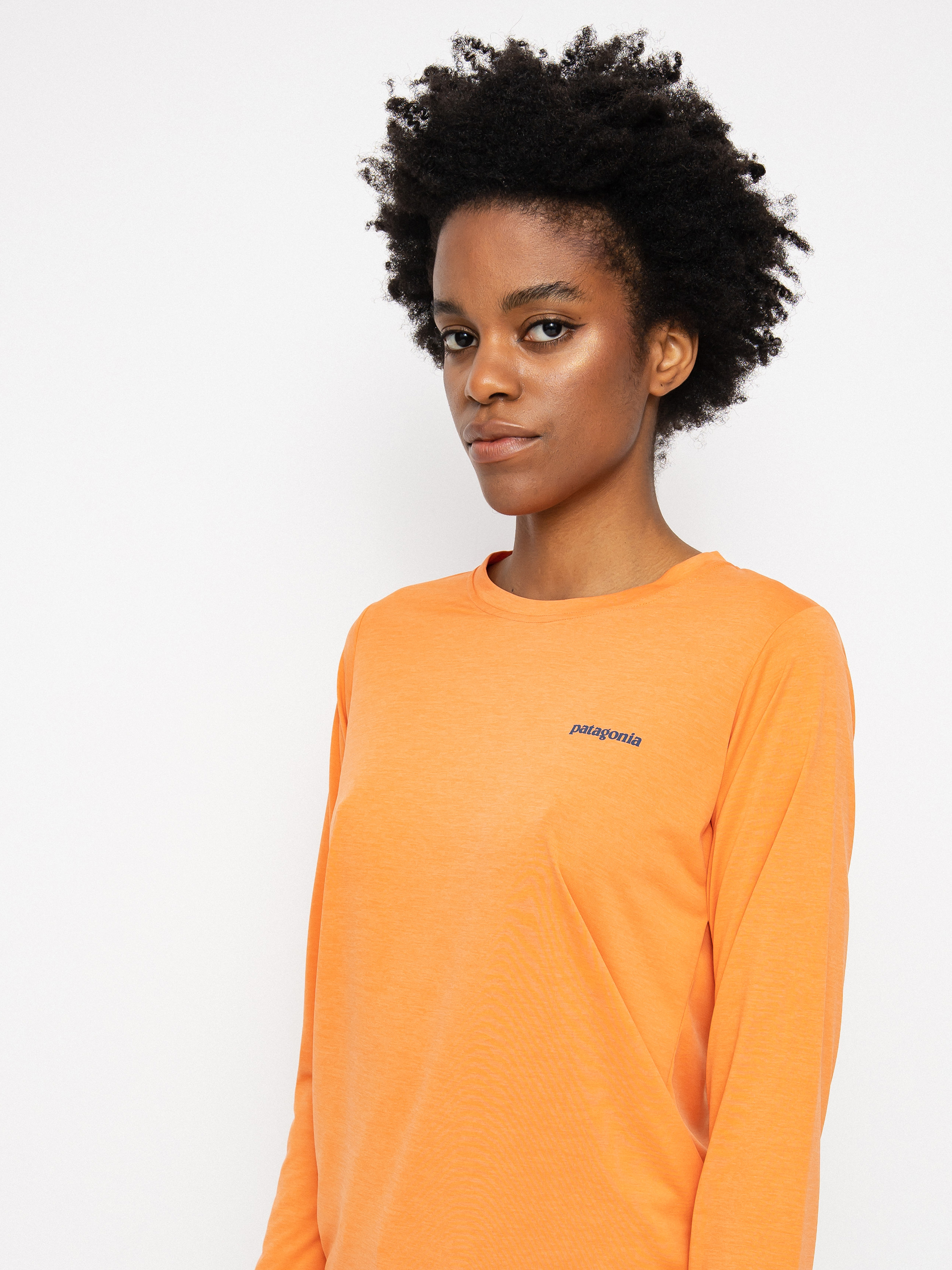 Longsleeve Patagonia Cap Cool Daily Graphic Wmn (boardshort logo tigerlily orange x-dye)