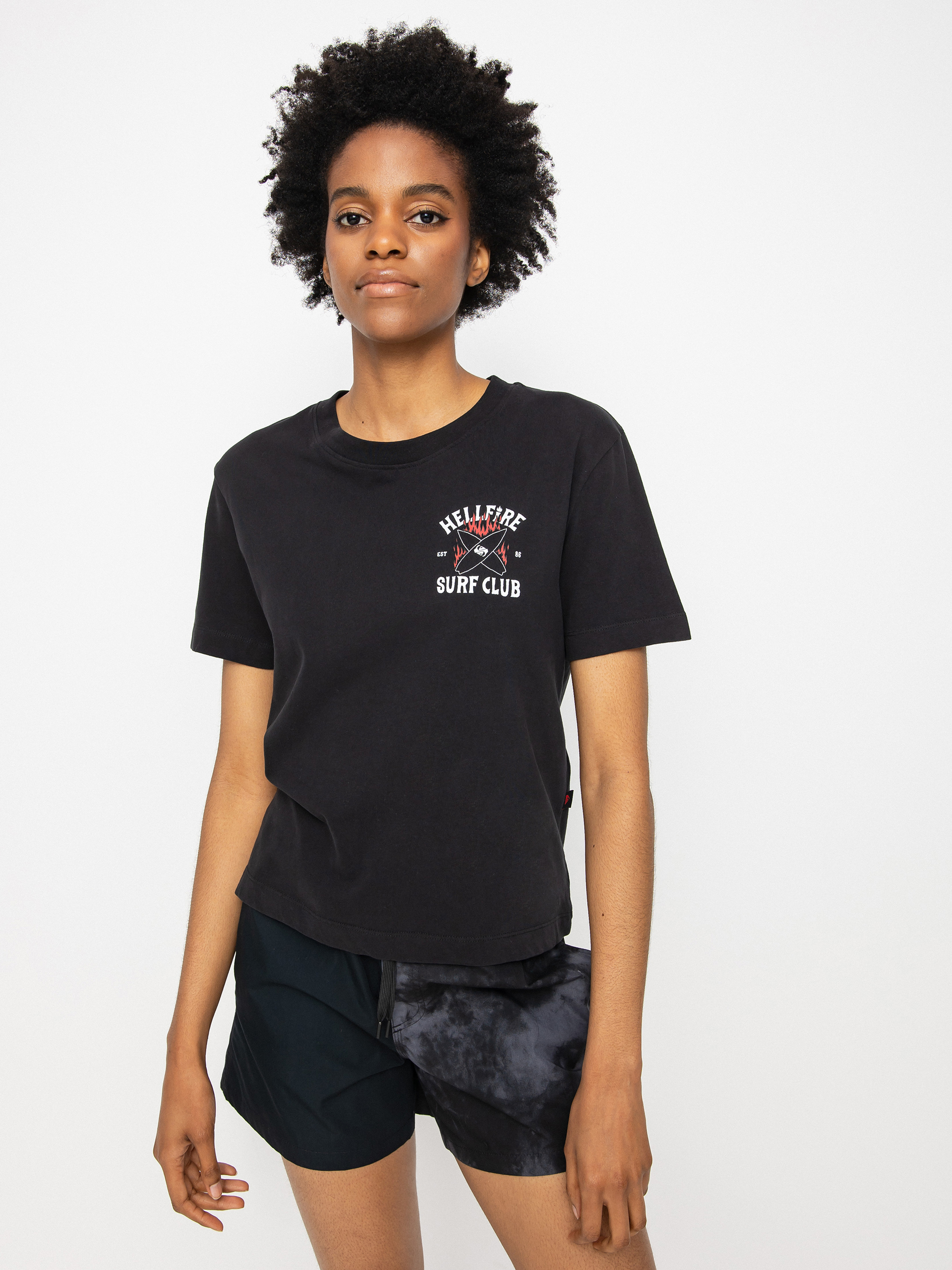 T-shirt Quiksilver X Stranger Things 86 Crop Wmn (black)