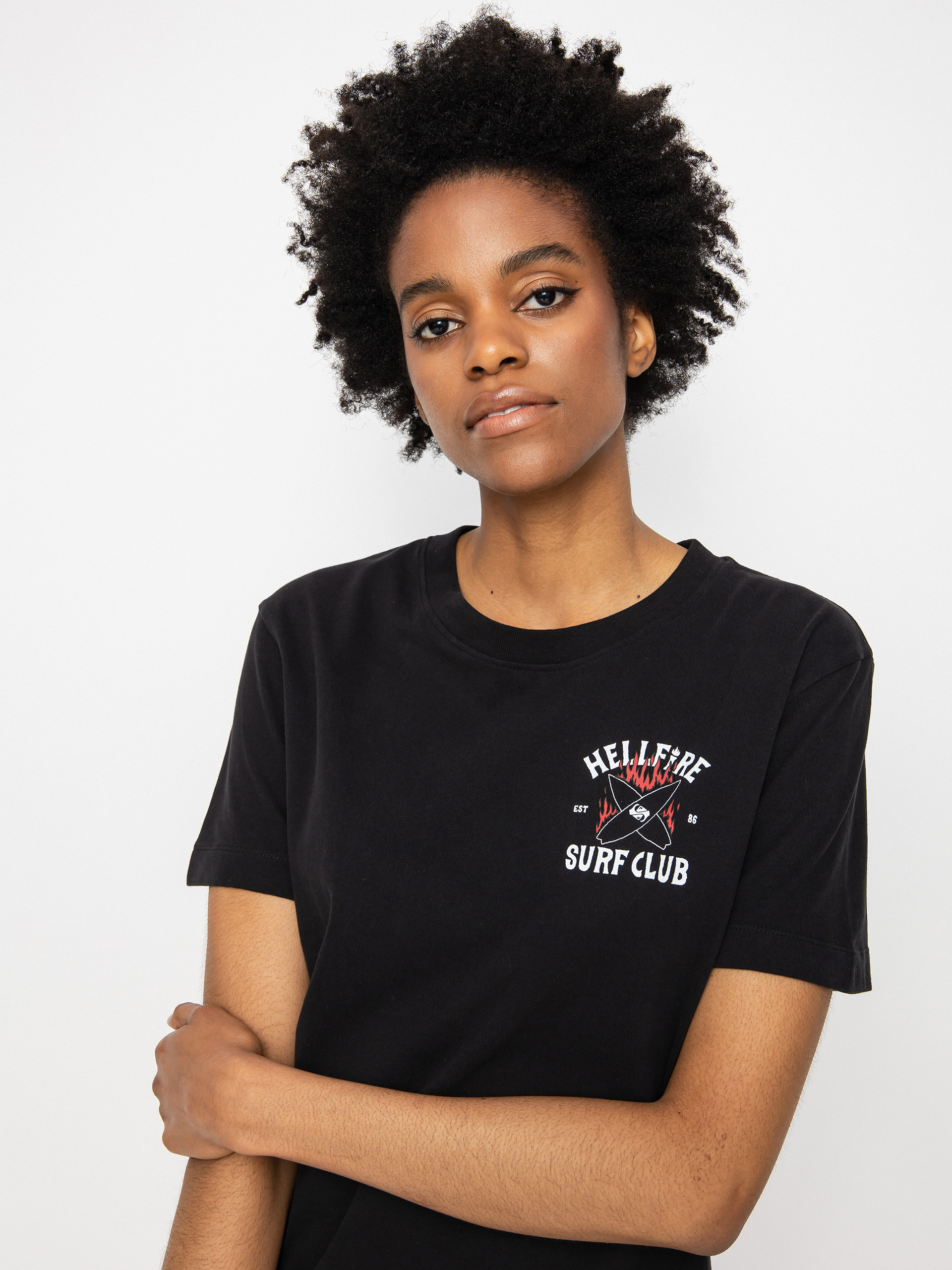 T-shirt Quiksilver X Stranger Things 86 Crop Wmn (black)