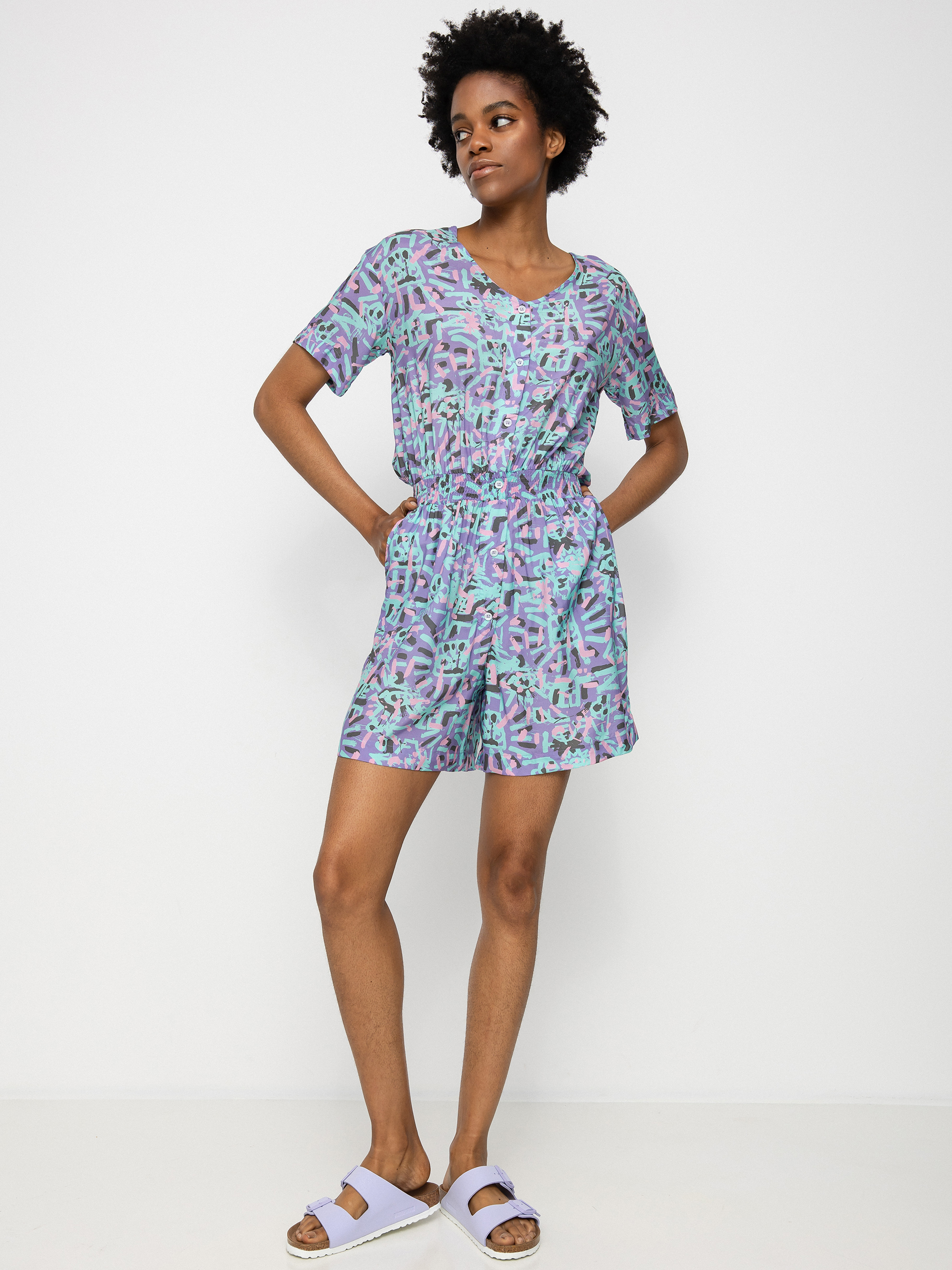 Kombinezon Quiksilver X Stranger Things Lenora Woven Romper Wmn (lenora warpaint marlin)