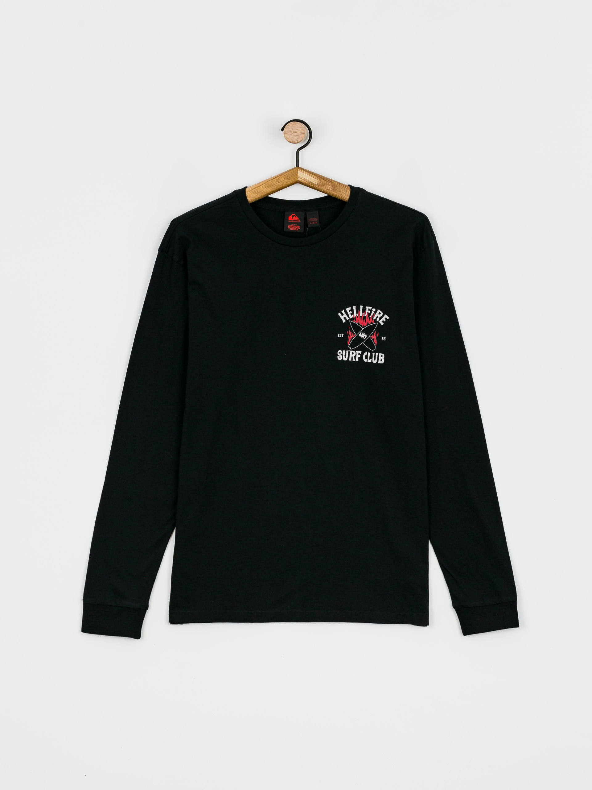 Longsleeve Quiksilver X Stranger Things Hell Fire Surf Club (black)