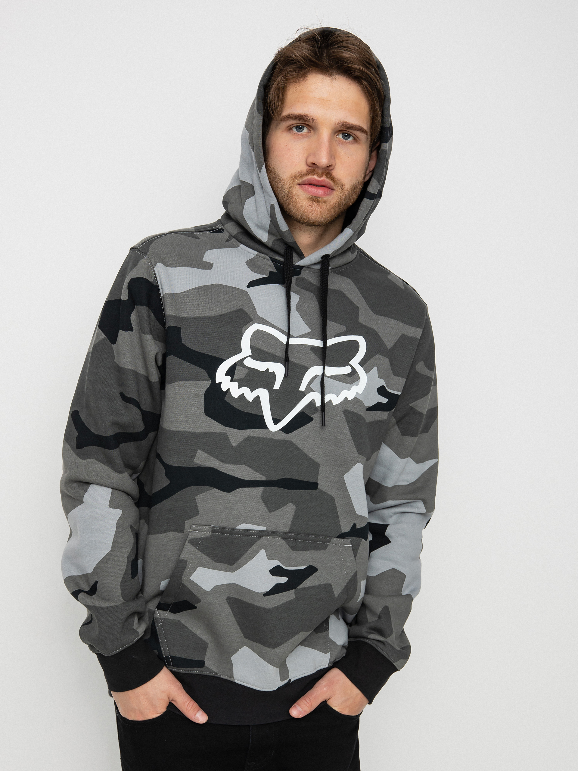 Bluza z kapturem Fox Legacy Foxhead Camo HD (blk cam)