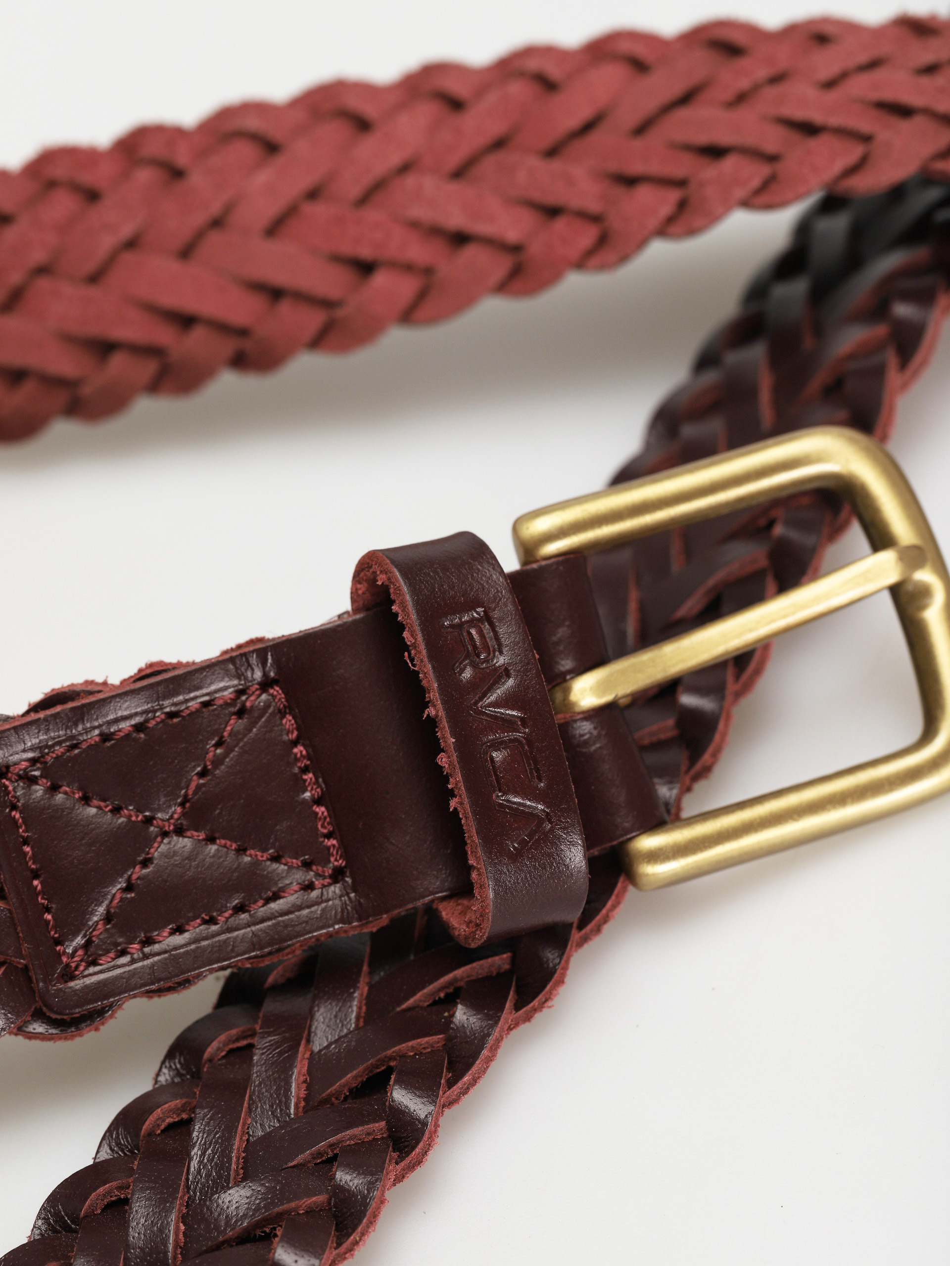 Pasek RVCA Twine Leather (oxblood red)