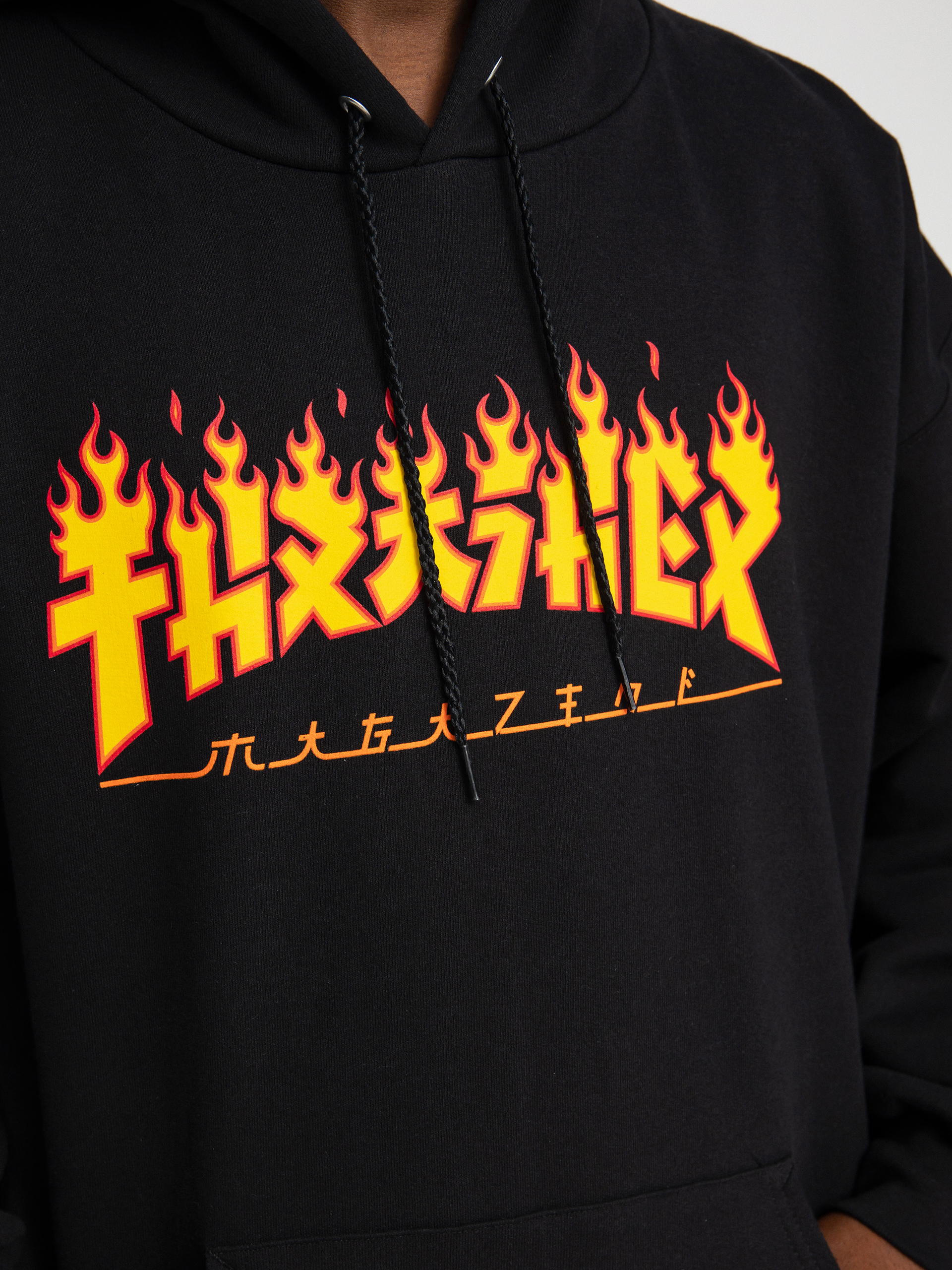 Bluza z kapturem Thrasher Godzilla Flame HD (black)