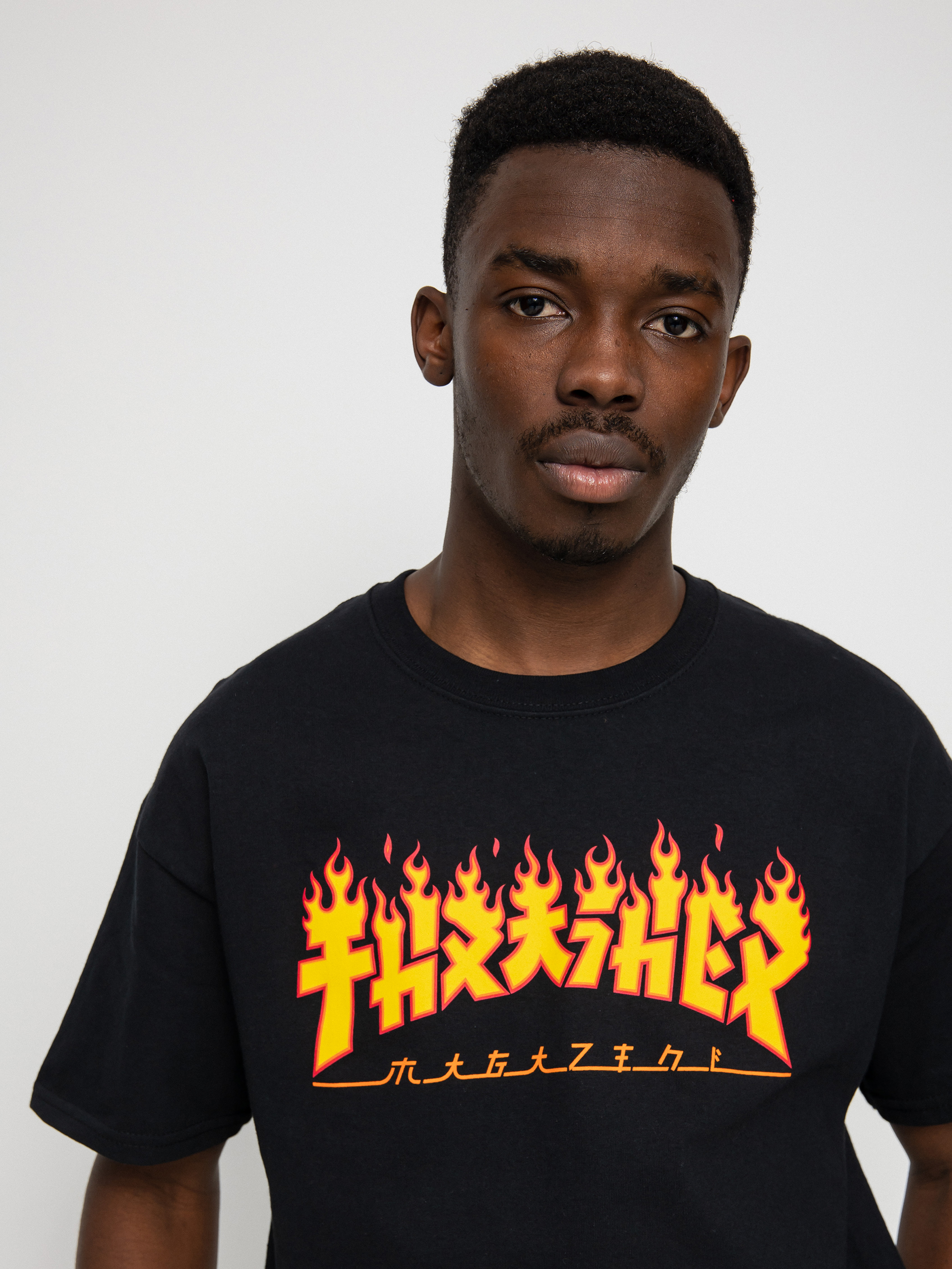 T-shirt Thrasher Godzilla Flame (black)