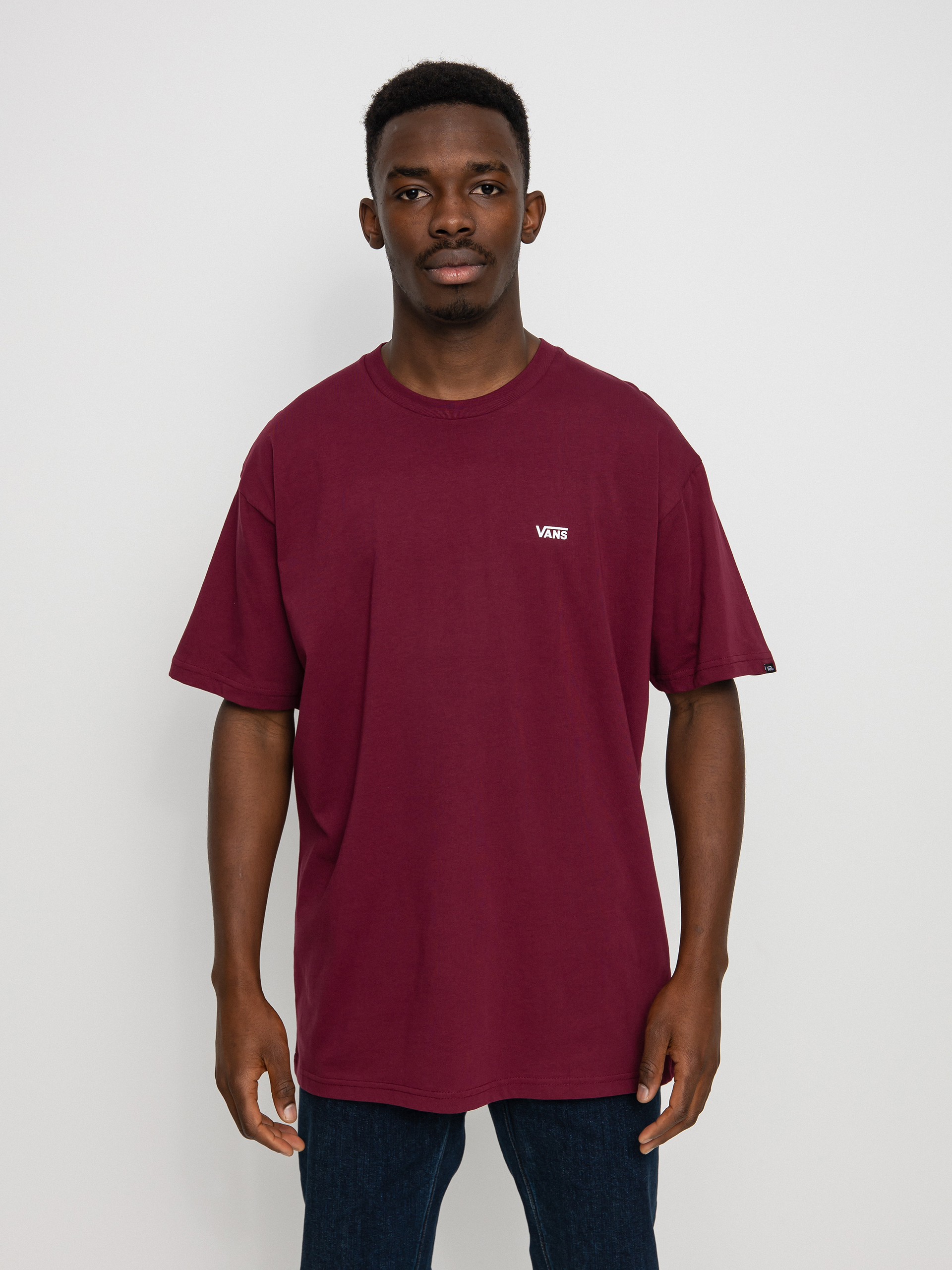 T-shirt Vans Left Chest Logo (burgundy)