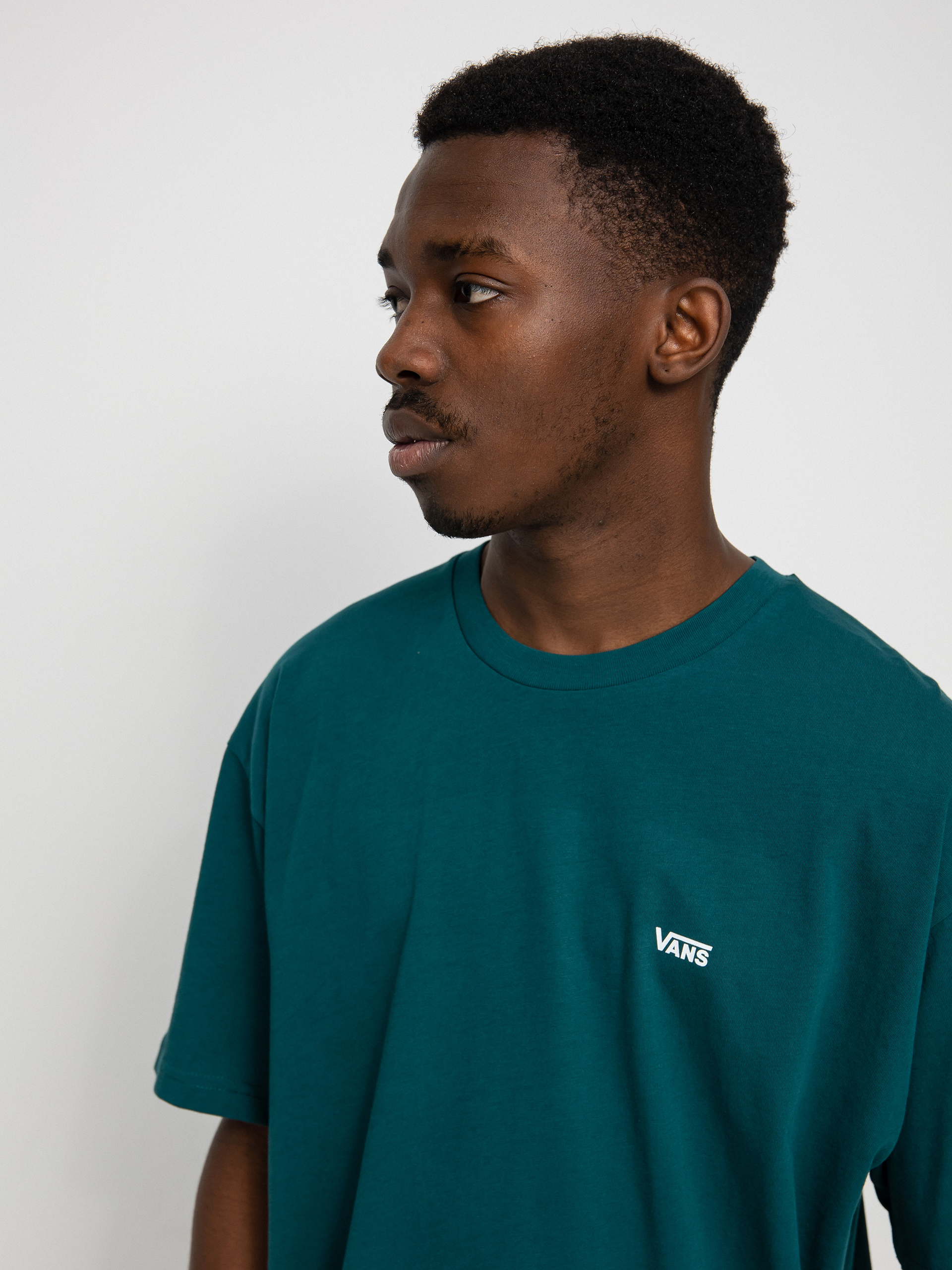 T-shirt Vans Left Chest Logo (deep teal/white)