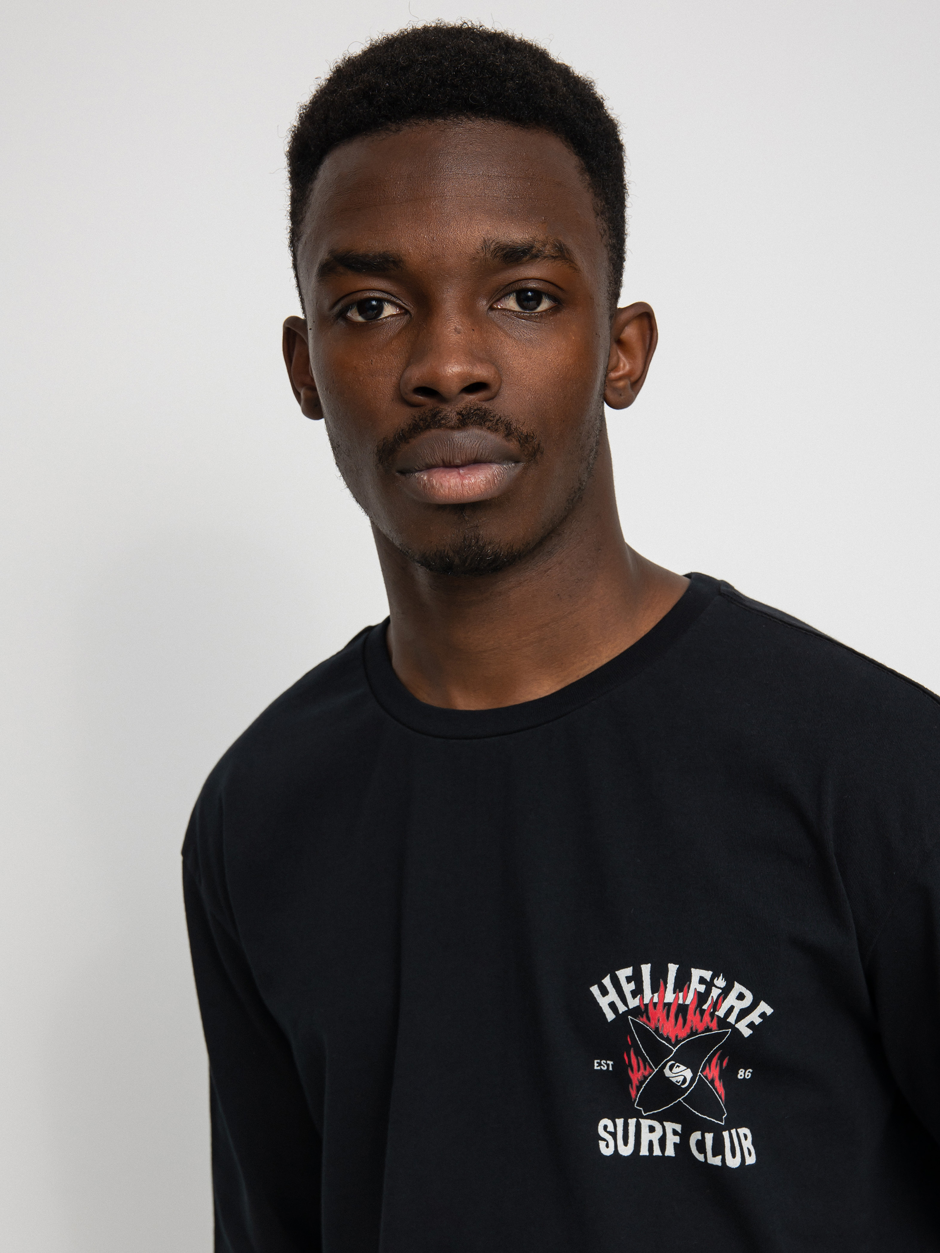 Longsleeve Quiksilver X Stranger Things Hell Fire Surf Club (black)