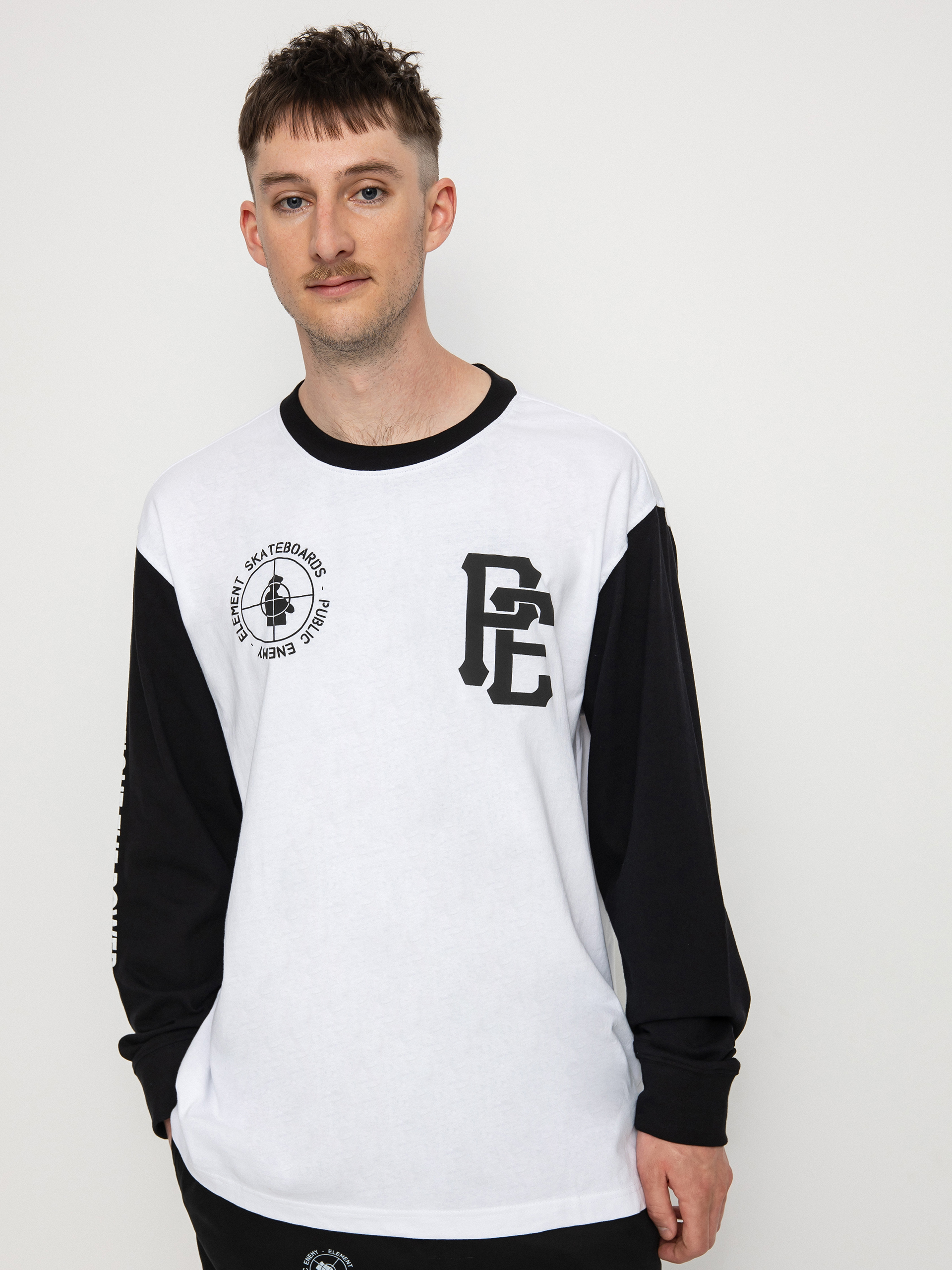 Longsleeve Element Pexe Target Ringer (white/blk)