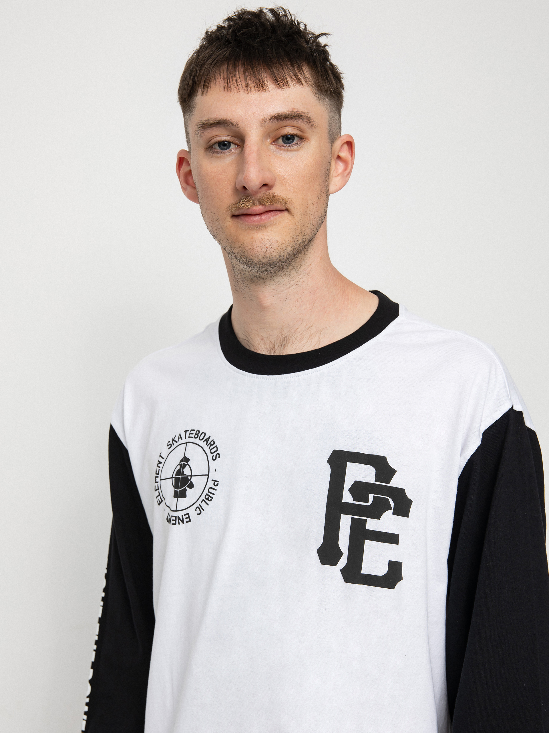 Longsleeve Element Pexe Target Ringer (white/blk)