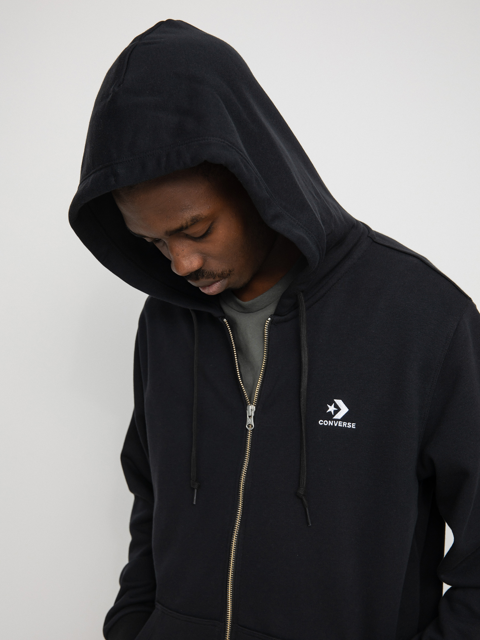 Bluza z kapturem Converse Emb Ft ZHD (converse black)