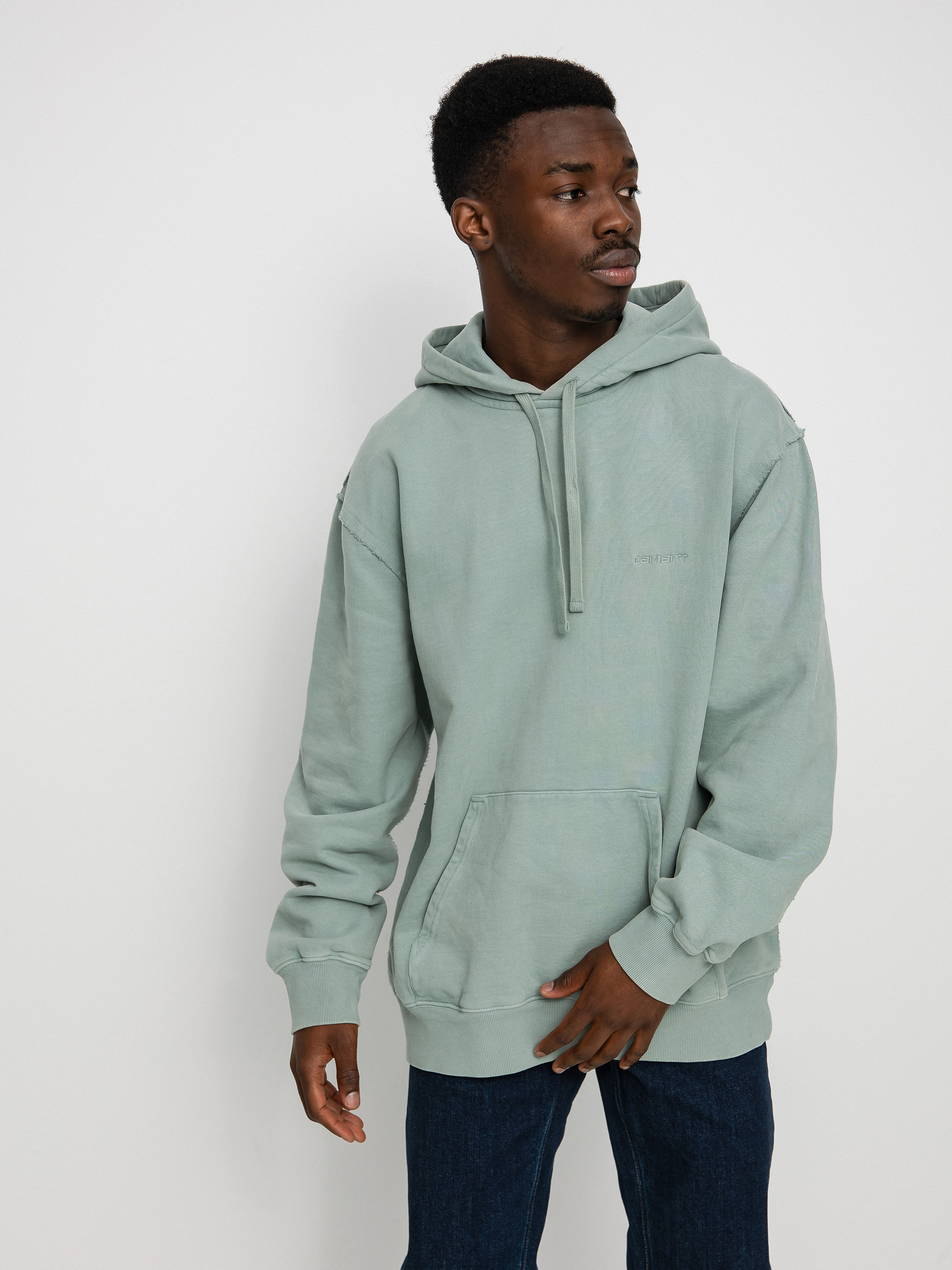 Bluza z kapturem Carhartt WIP Marfa HD (misty sage)