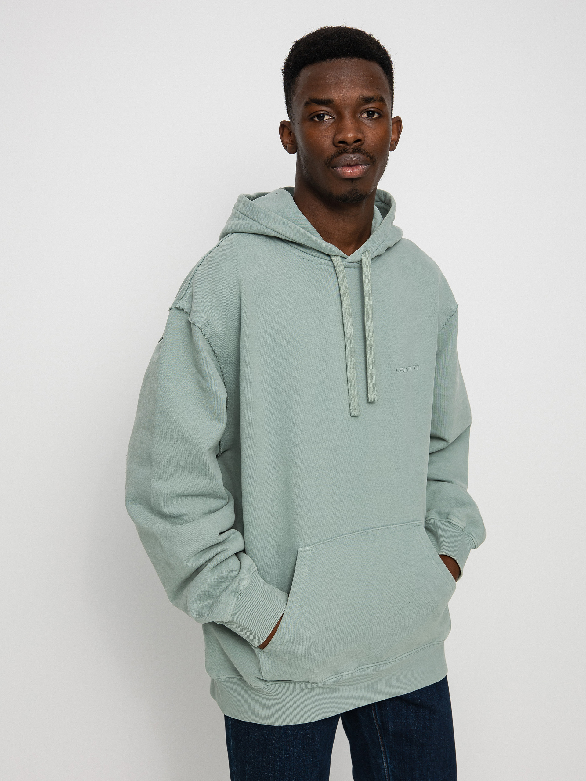 Bluza z kapturem Carhartt WIP Marfa HD (misty sage)