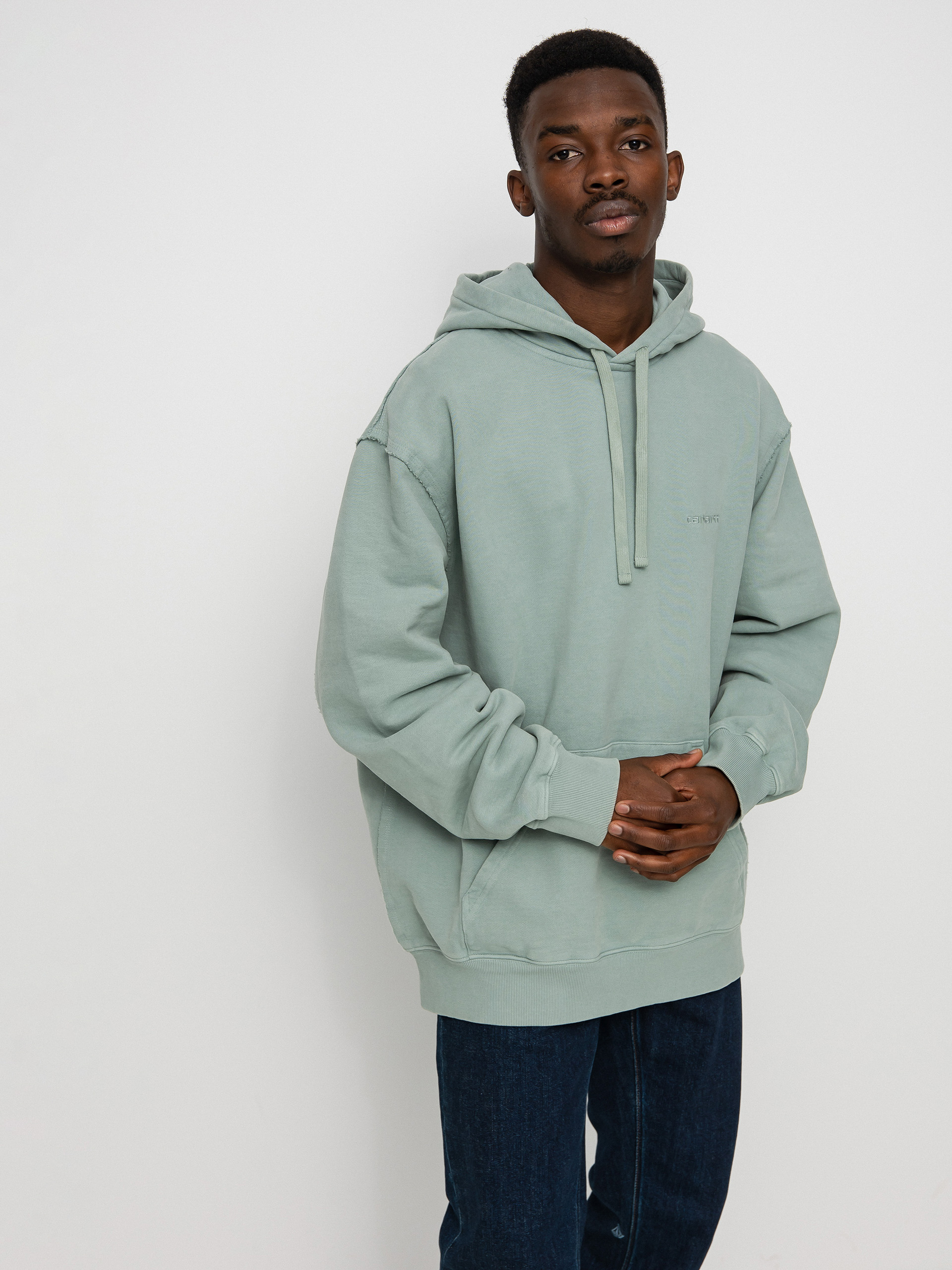 Bluza z kapturem Carhartt WIP Marfa HD (misty sage)
