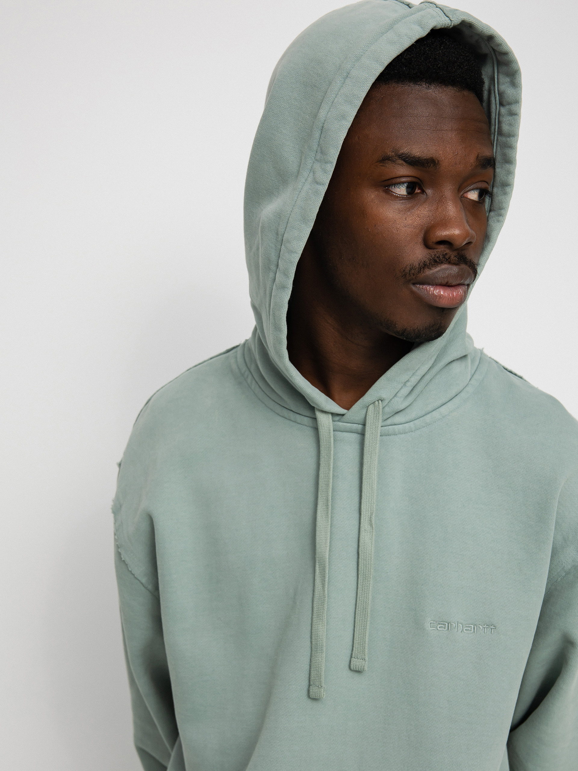 Bluza z kapturem Carhartt WIP Marfa HD (misty sage)