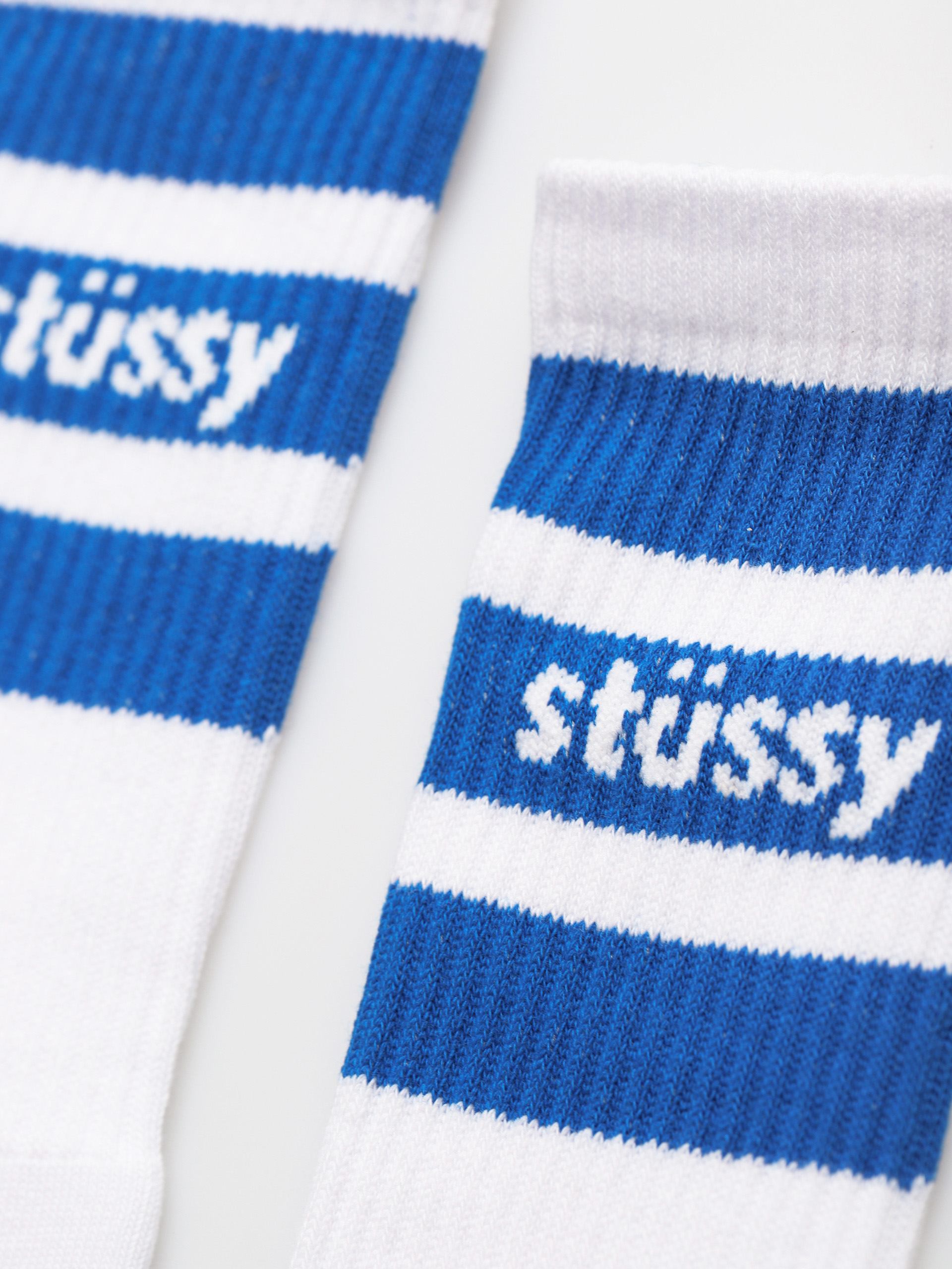 Skarpetki Stussy Stripe Crew (white/blue)