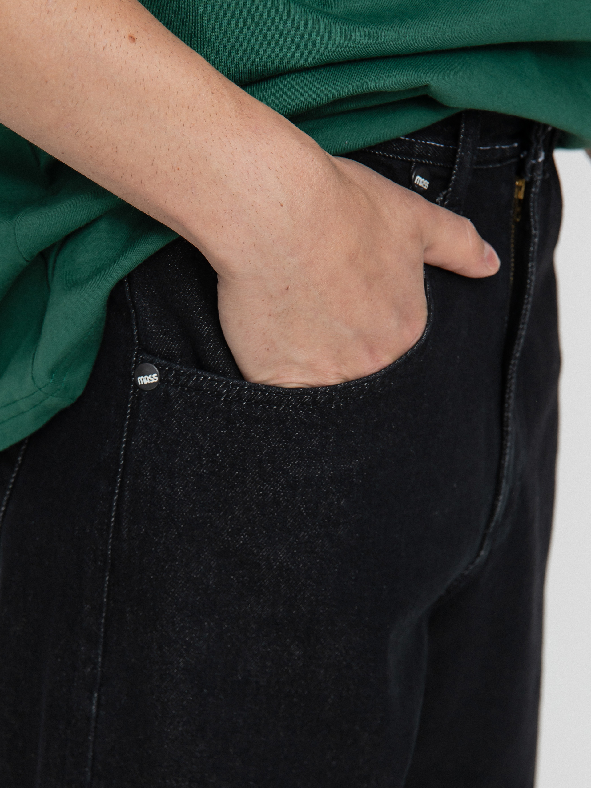 Spodnie MassDnm Slang Jeans Baggy Fit (black rinse)
