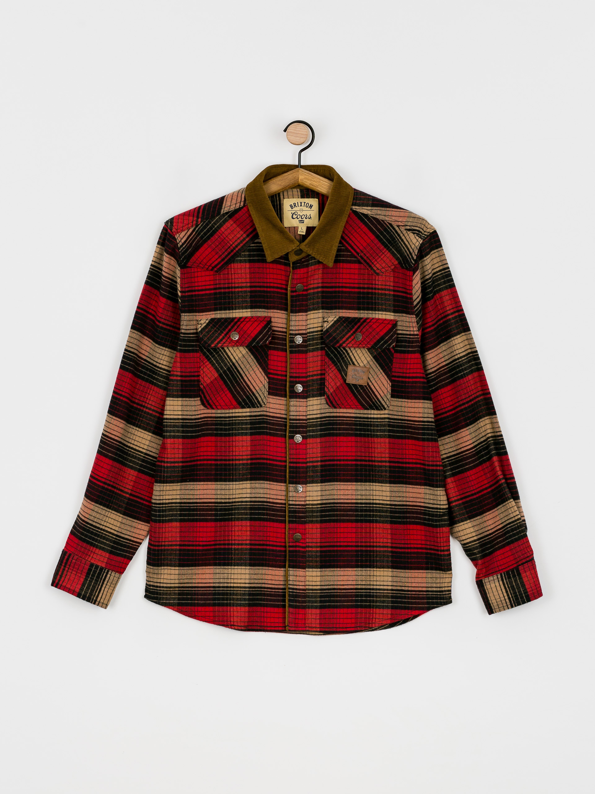 Koszula Brixton Coors Bowery Stretch Flannel Ls (banquet red/brown)