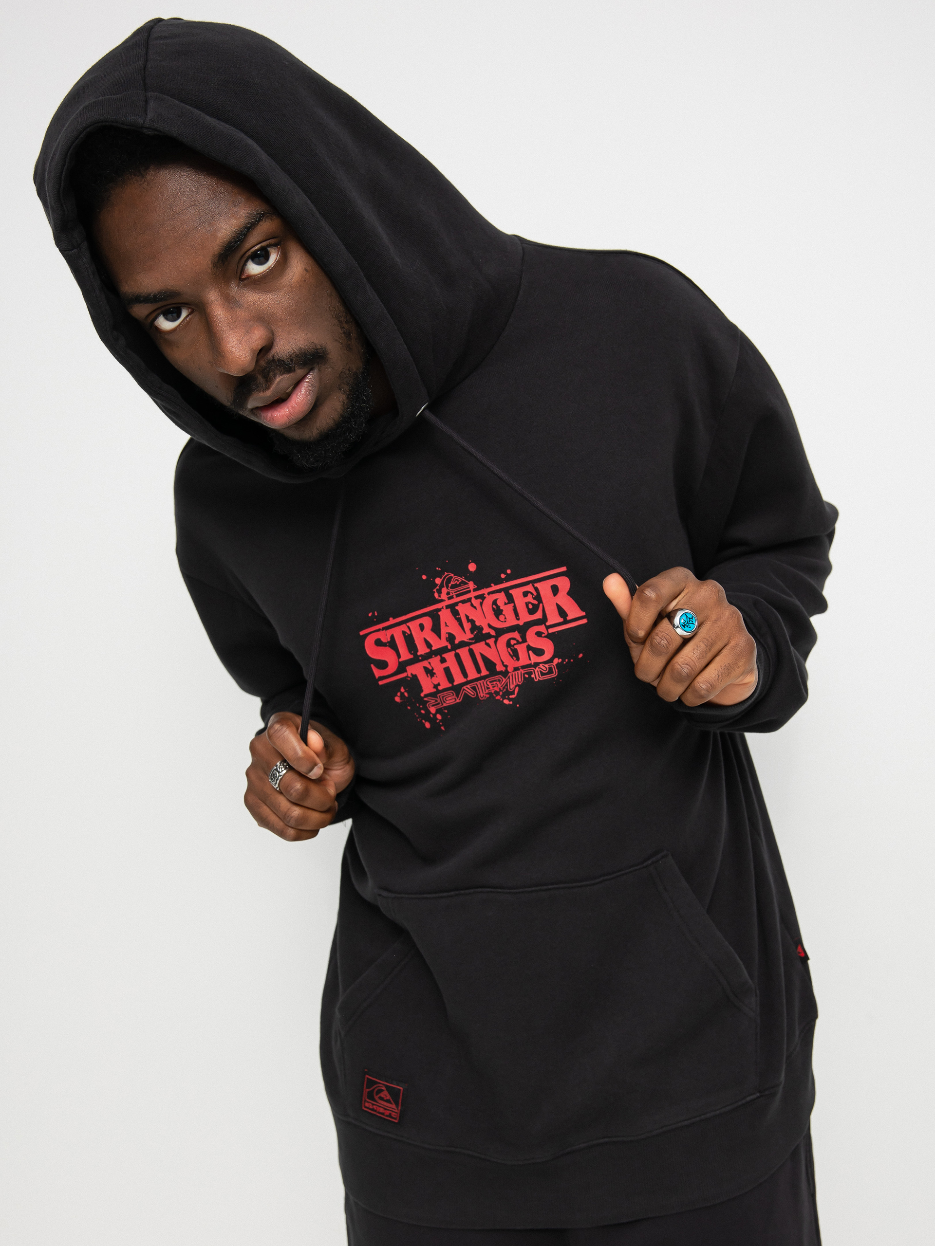 Bluza z kapturem Quiksilver X Stranger Things Official Logo HD (black)
