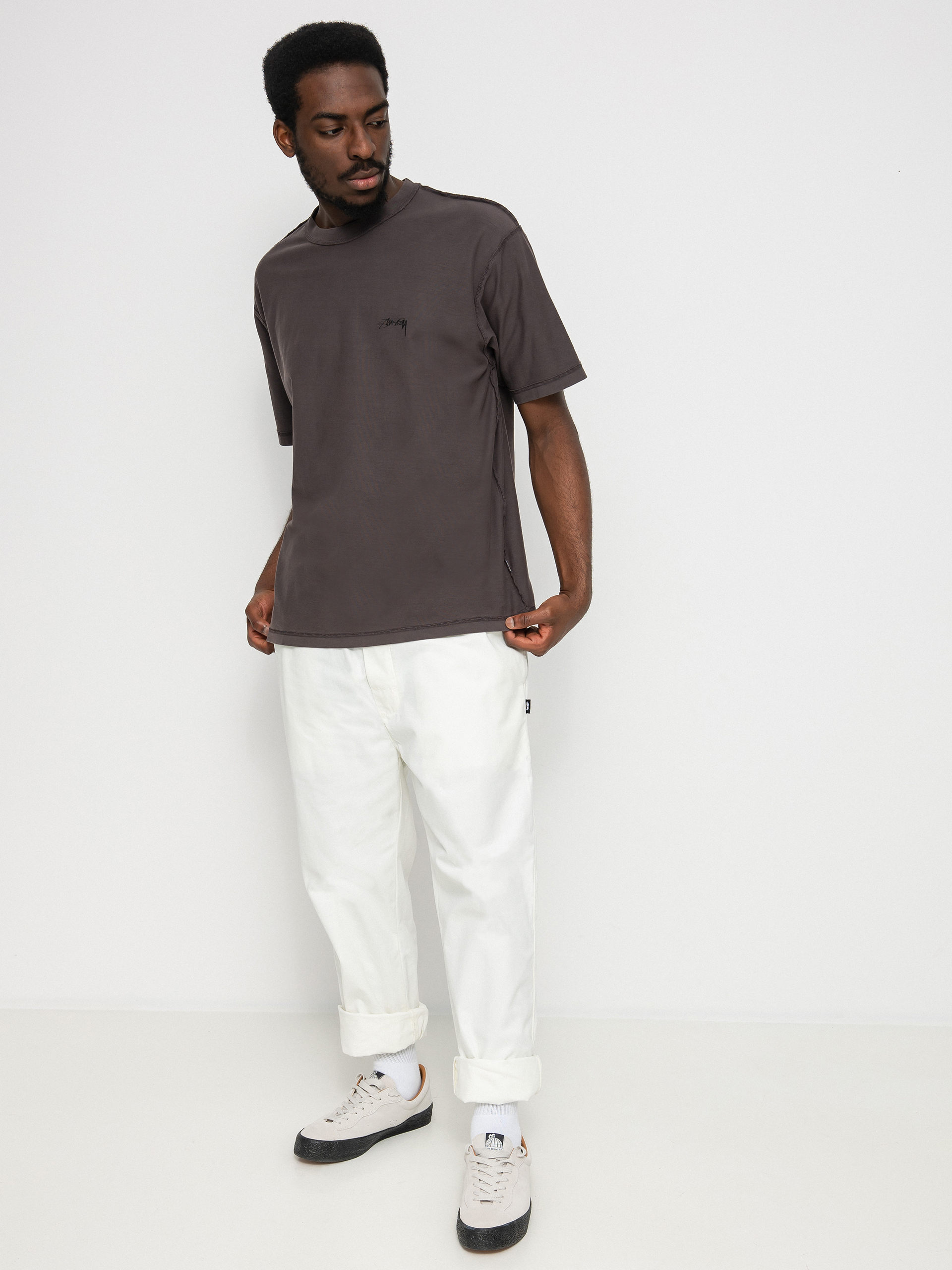 T-shirt Stussy Pig. Dyed Inside Out Crew (faded black)