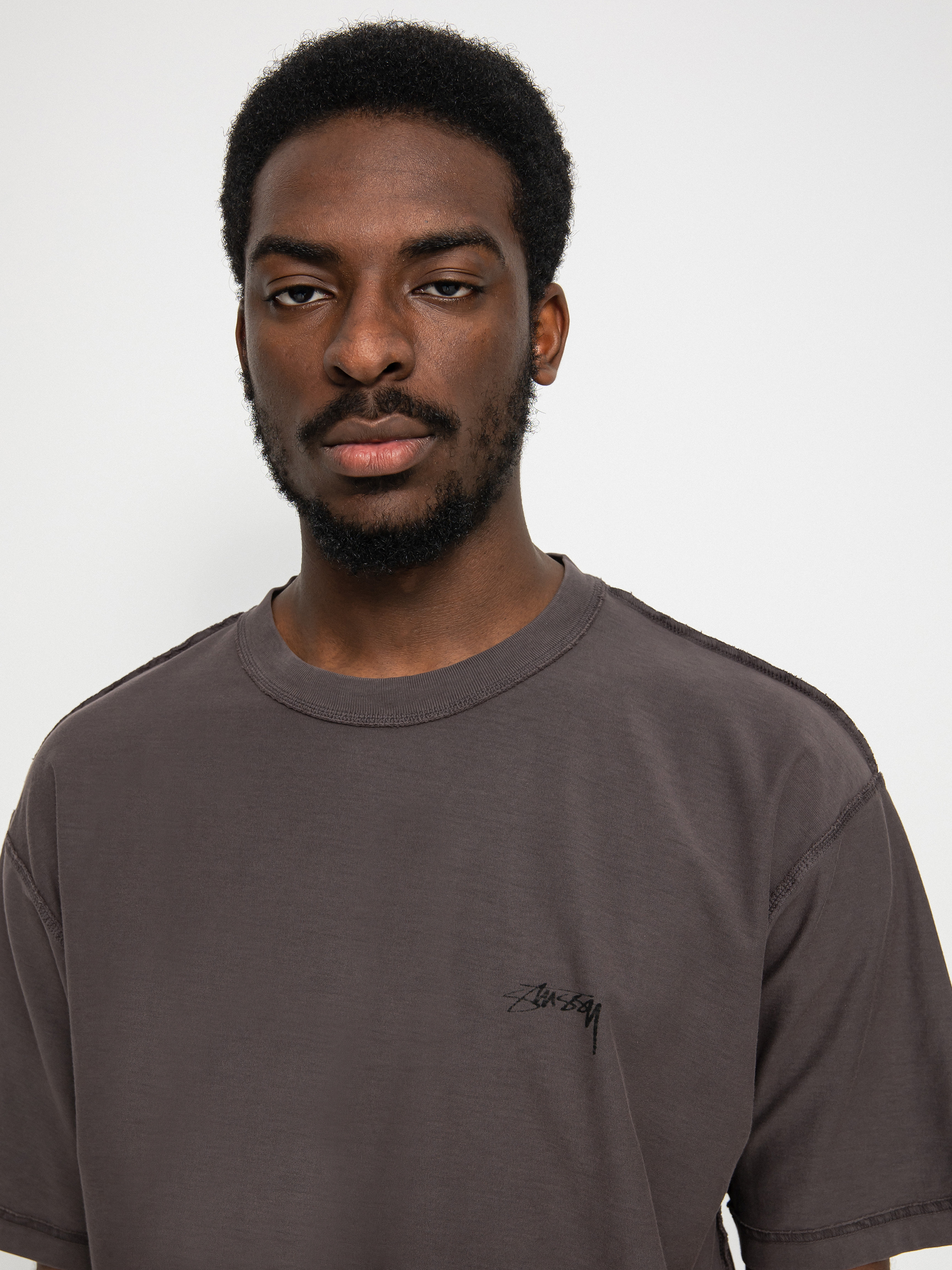 T-shirt Stussy Pig. Dyed Inside Out Crew (faded black)