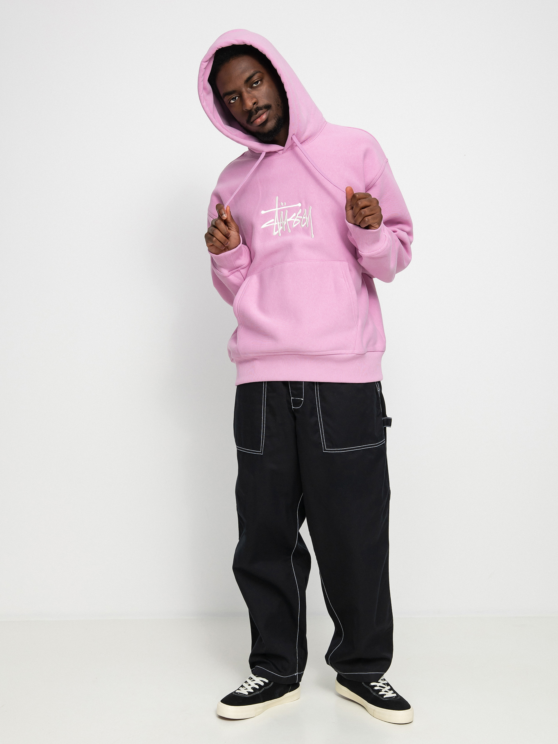 Bluza z kapturem Stussy Basic App. HD (pink)