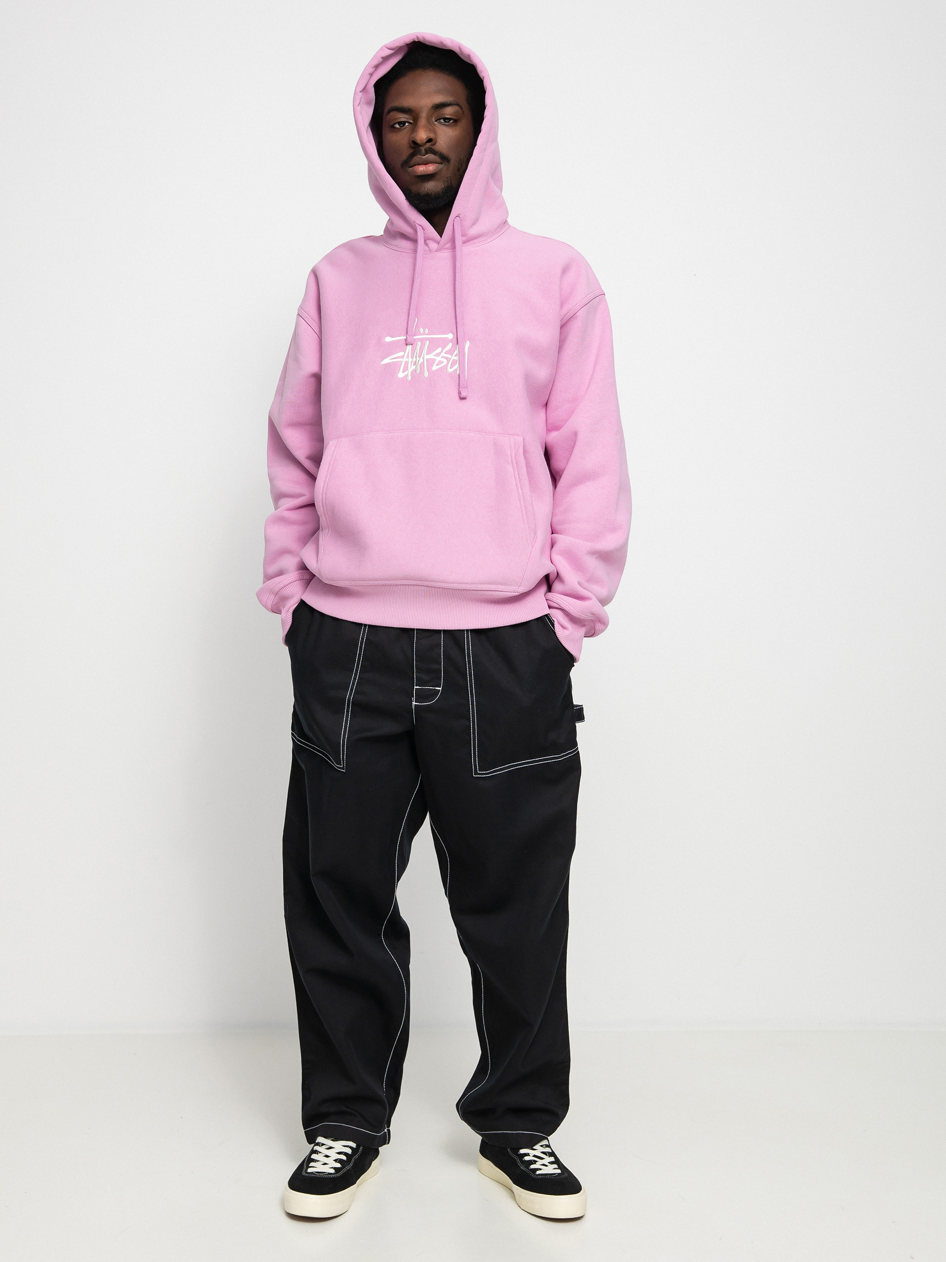 Bluza z kapturem Stussy Basic App. HD (pink)