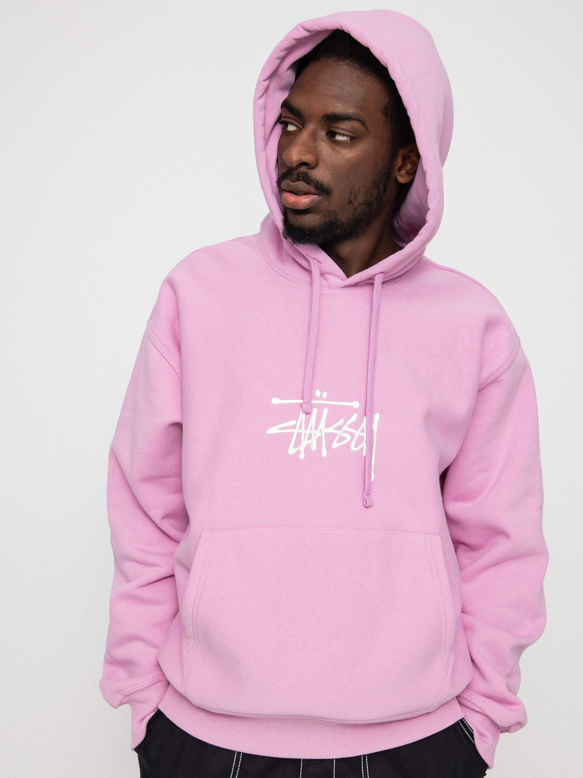 Bluza z kapturem Stussy Basic App. HD (pink)