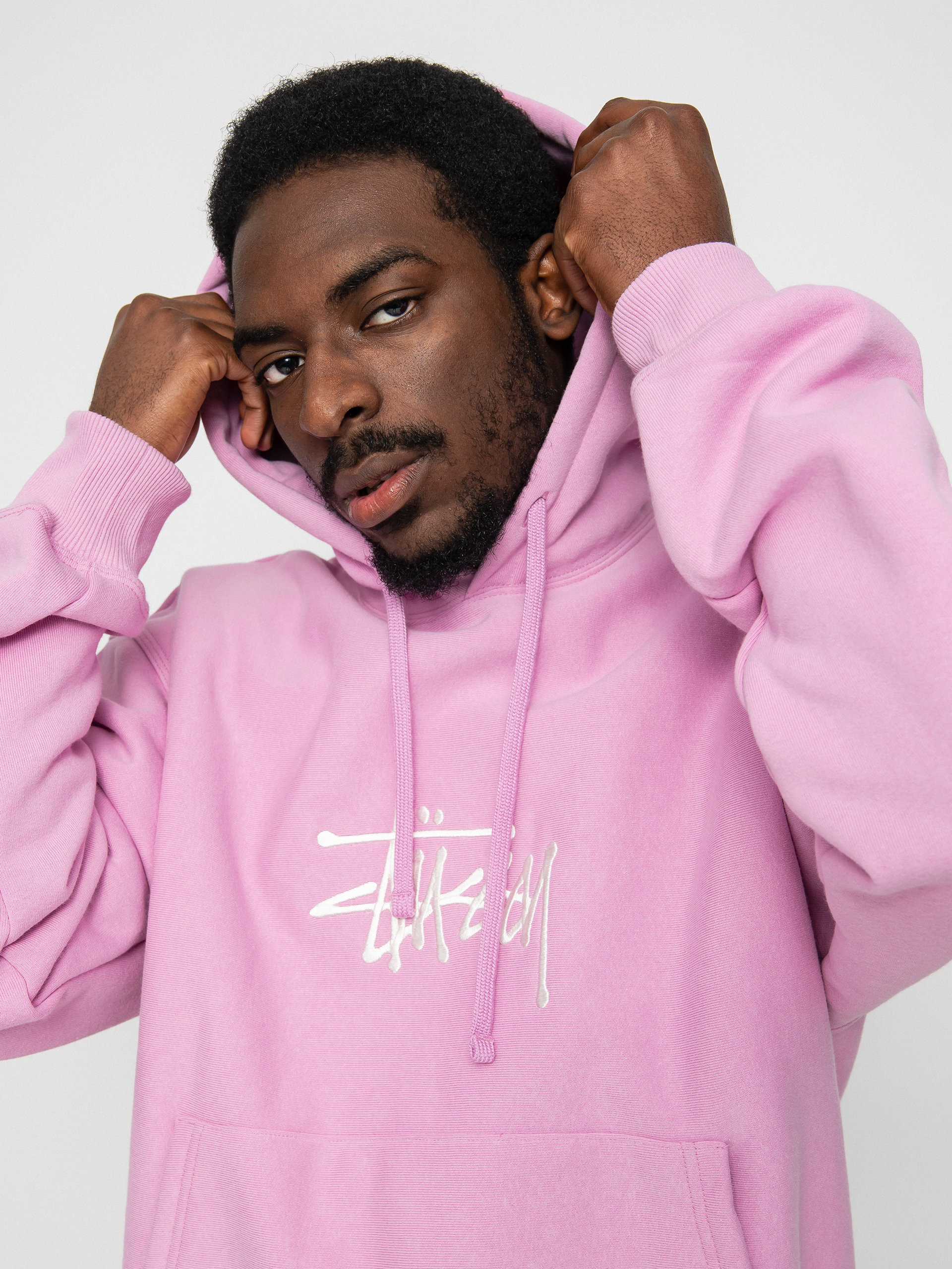 Bluza z kapturem Stussy Basic App. HD (pink)