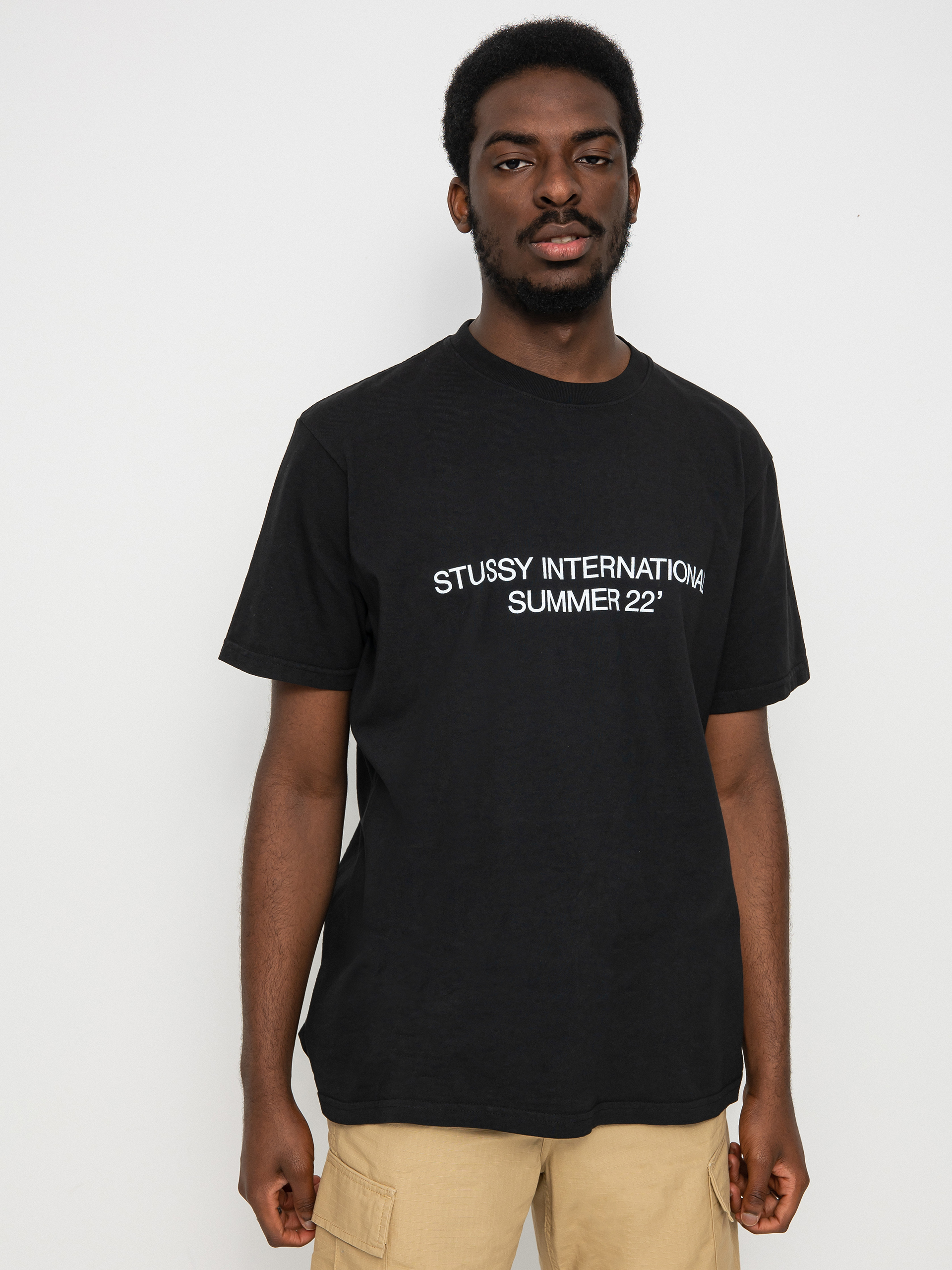 T-shirt Stussy International 22 Pig Dyed - czarny (black)