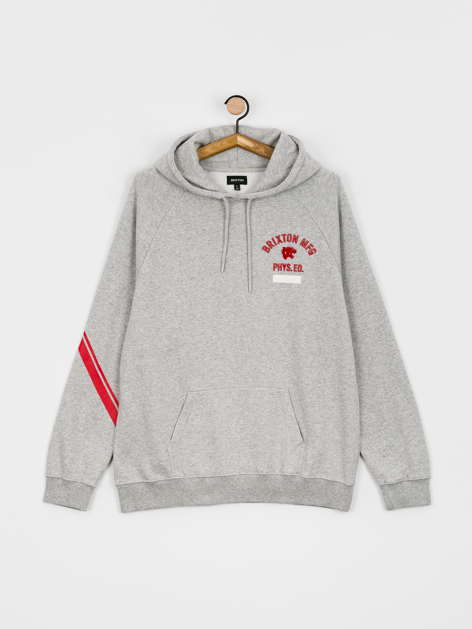 Bluza z kapturem Brixton Phys. Ed. Raglan HD (heather grey)