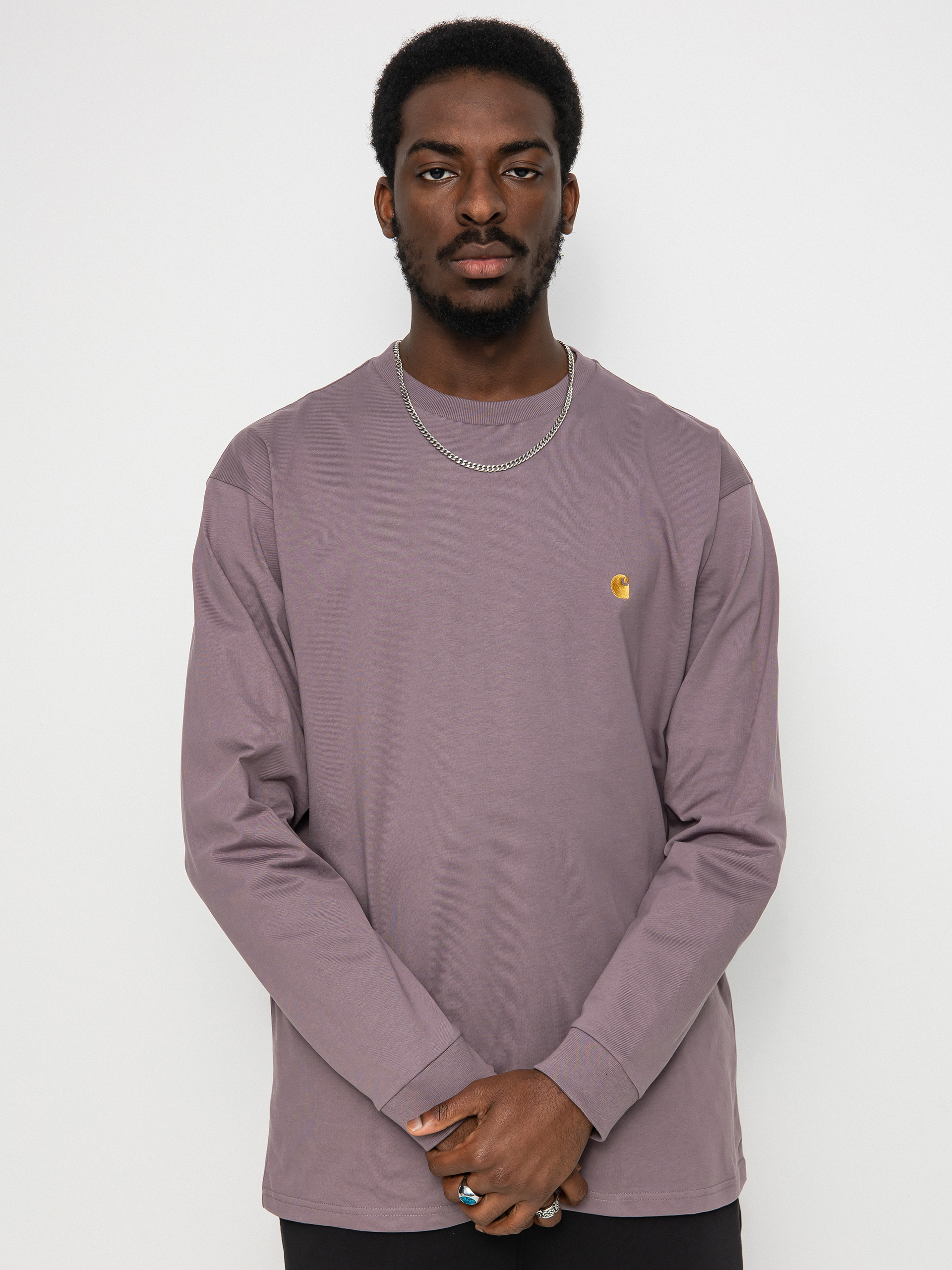 Longsleeve Carhartt WIP Chase (misty thistle/gold)
