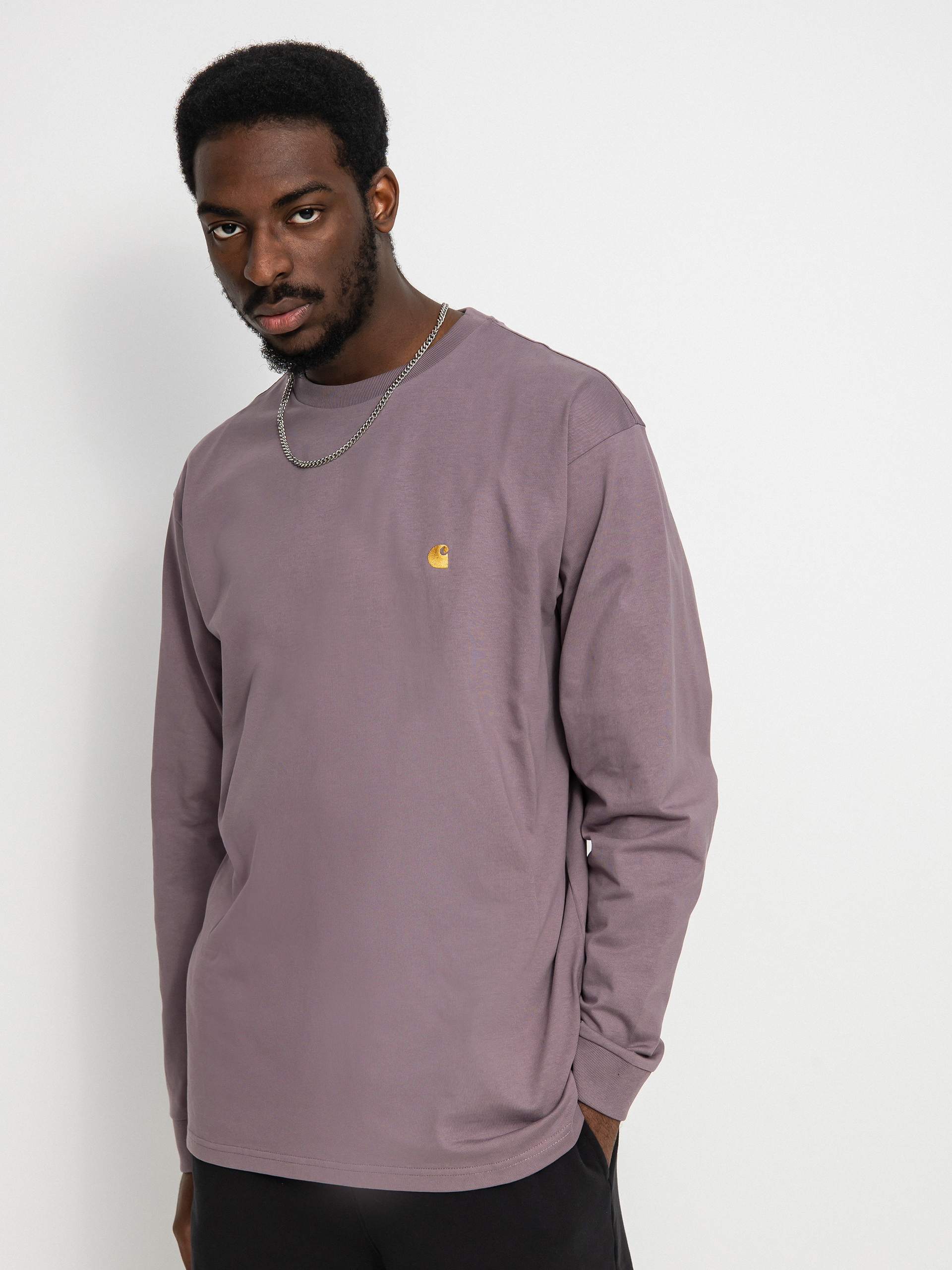 Longsleeve Carhartt WIP Chase (misty thistle/gold)