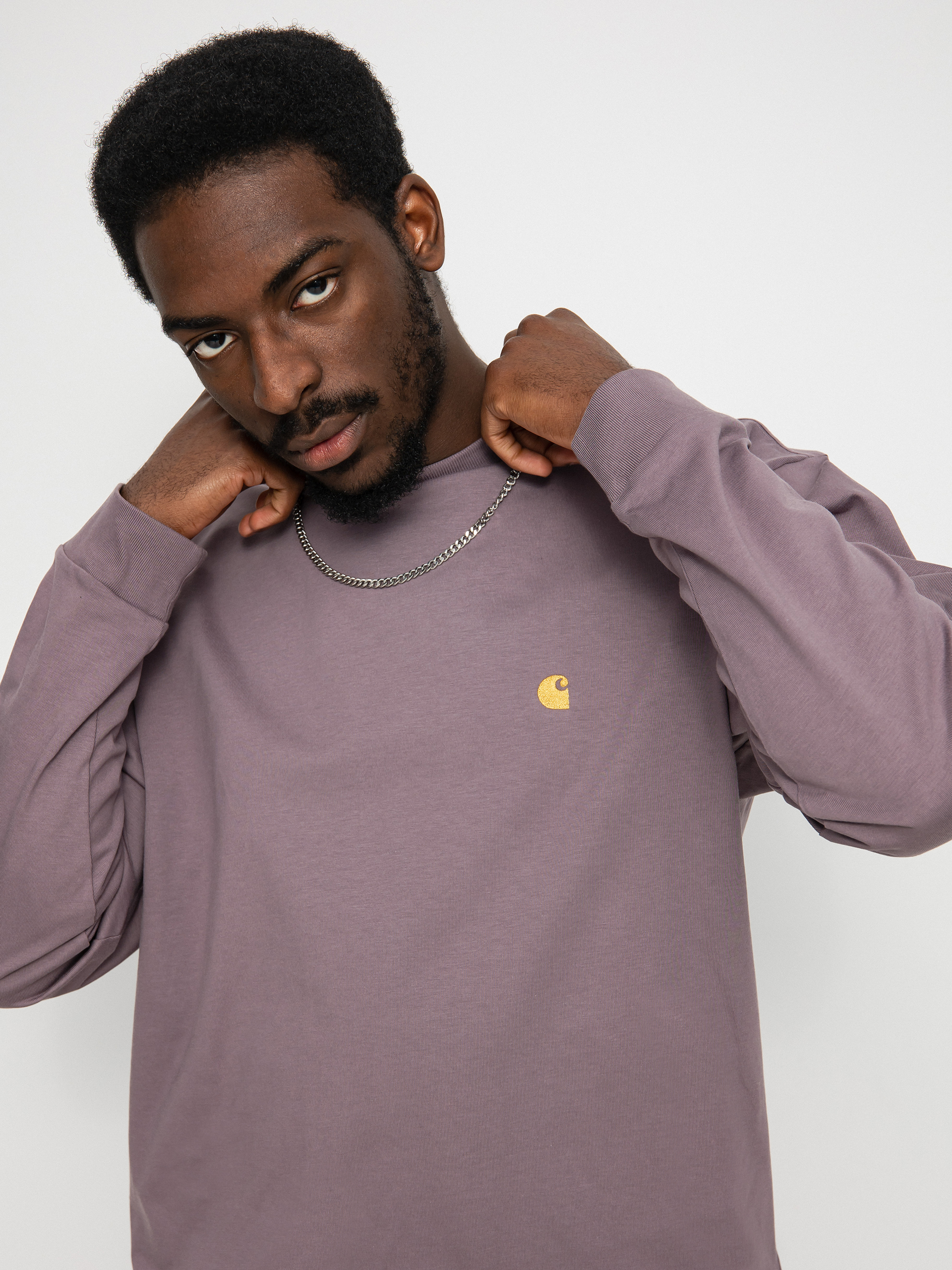 Longsleeve Carhartt WIP Chase (misty thistle/gold)