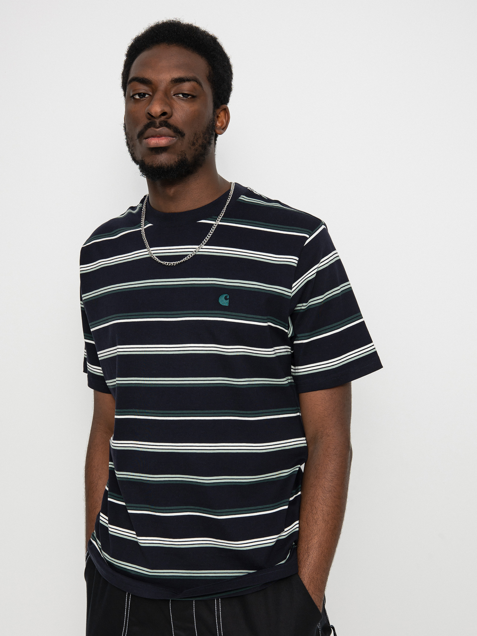 T-shirt Carhartt WIP Vonn (vonn stripe/dark navy/juniper/juniper)