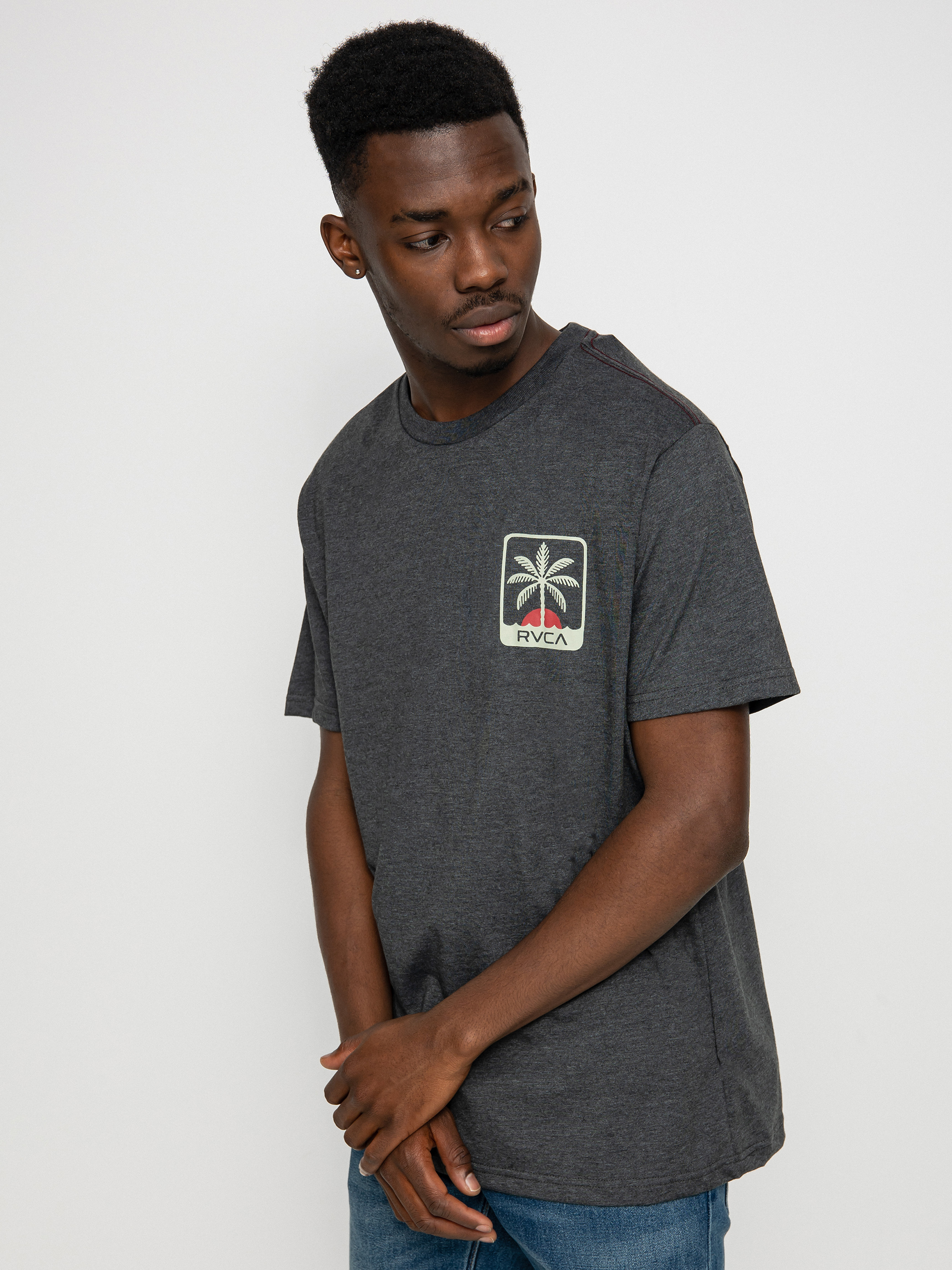 T-shirt RVCA Palm Beach 0518 (dark charcoal)