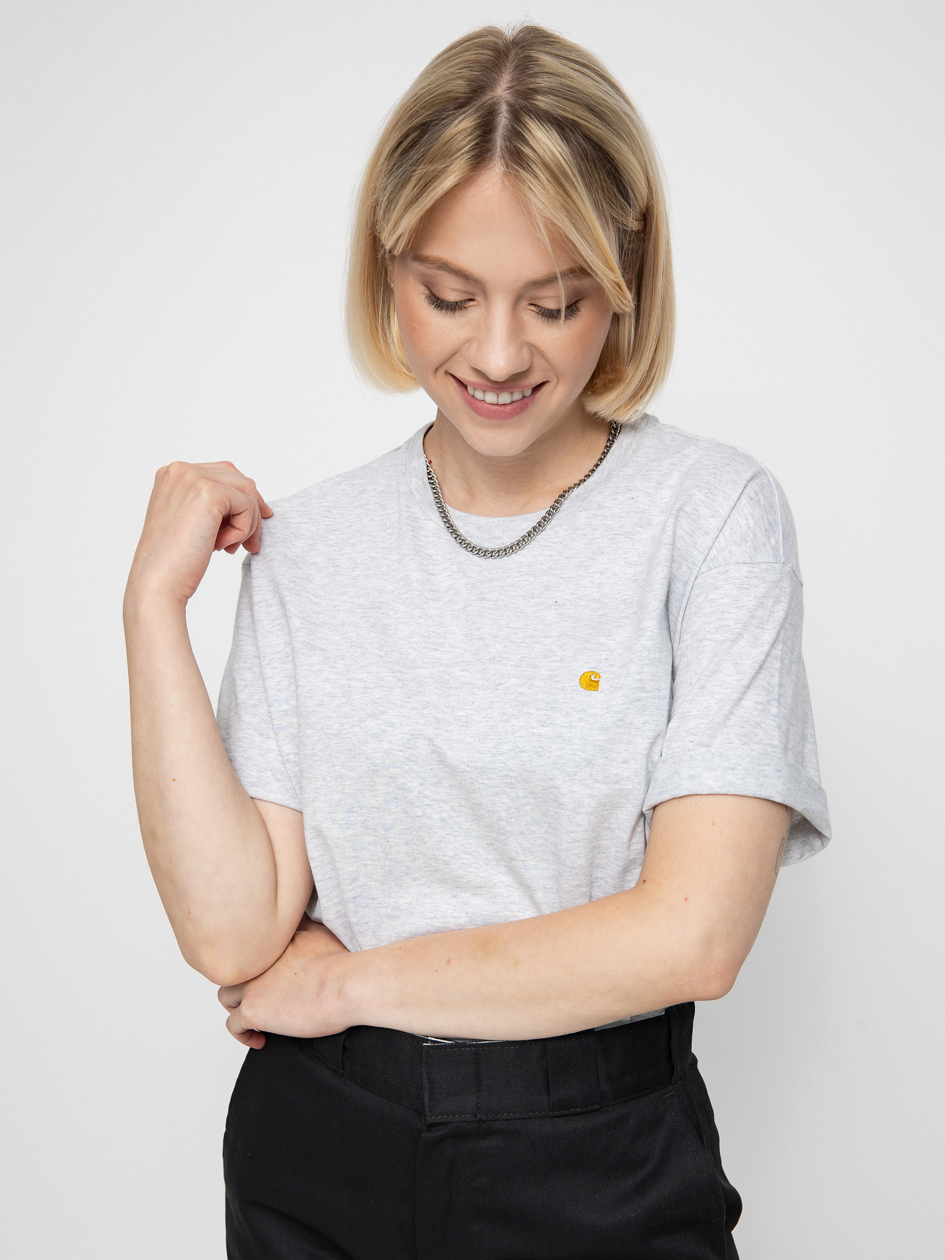 T-shirt Carhartt WIP Chase Wmn (ash heather/gold)