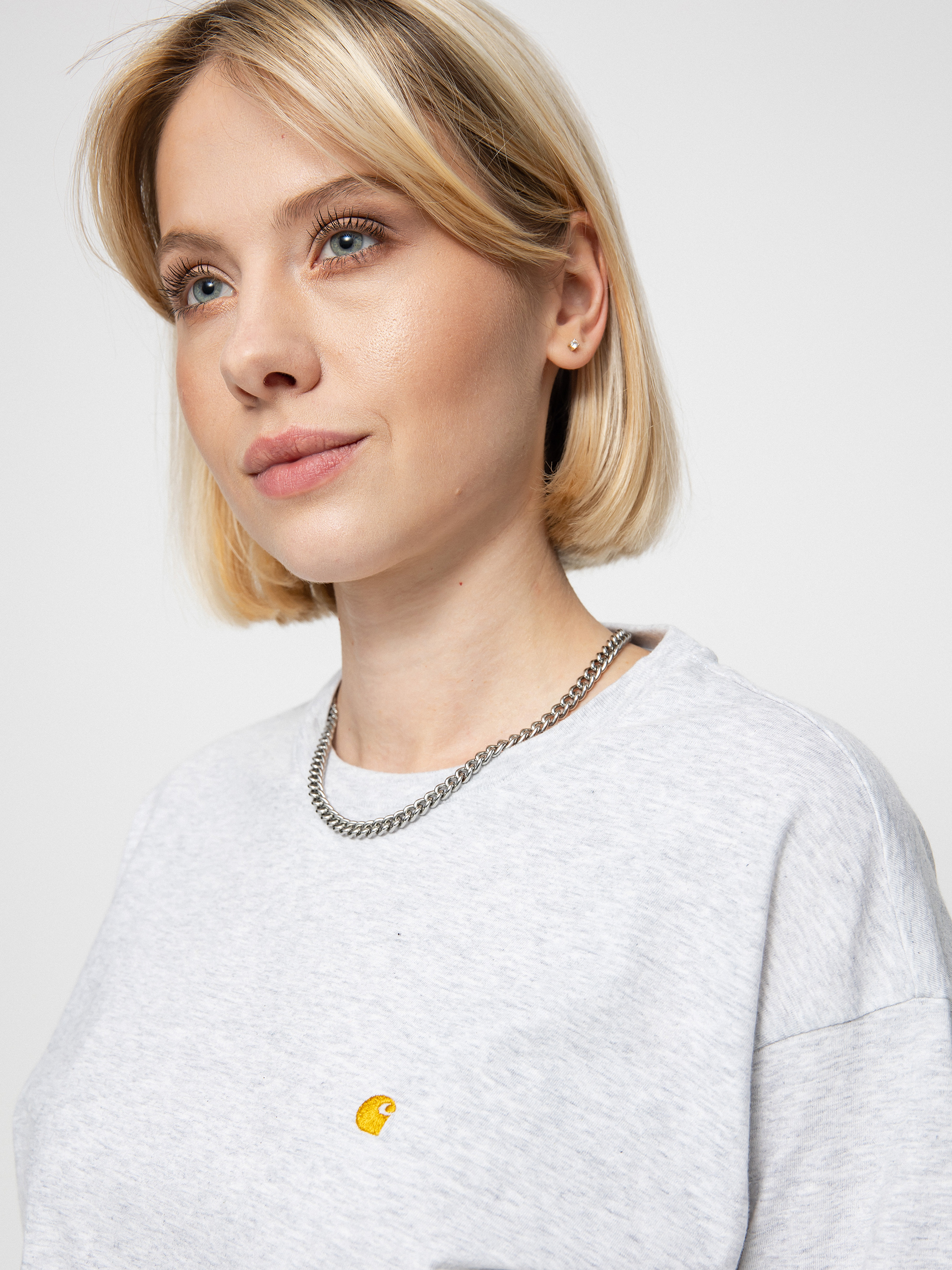 T-shirt Carhartt WIP Chase Wmn (ash heather/gold)