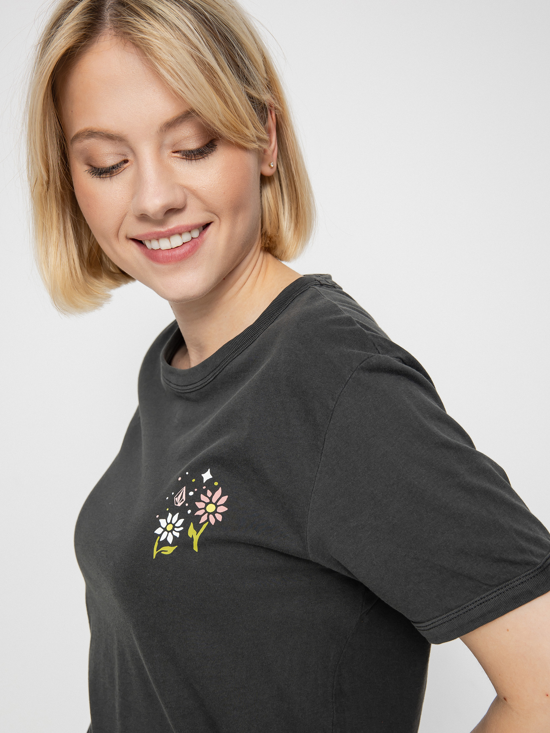 T-shirt Volcom Truly Ringer Wmn (black)