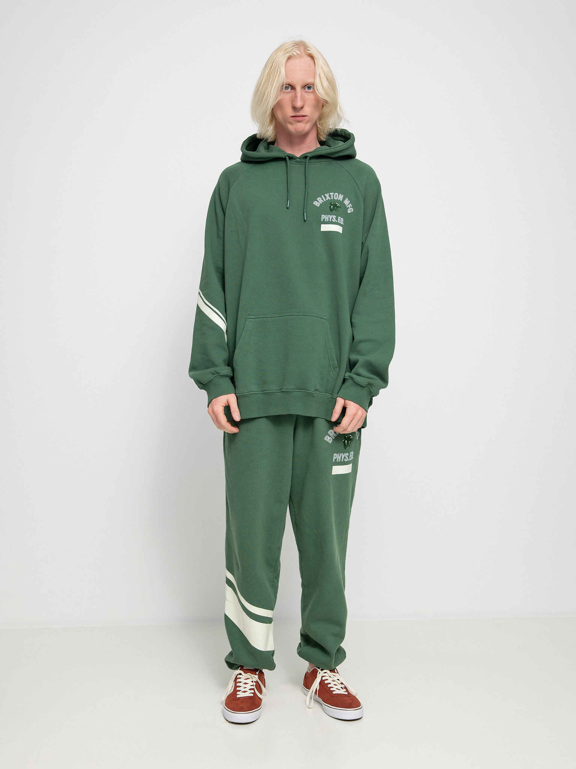 Bluza z kapturem Brixton Phys. Ed. Raglan HD (myrtle)