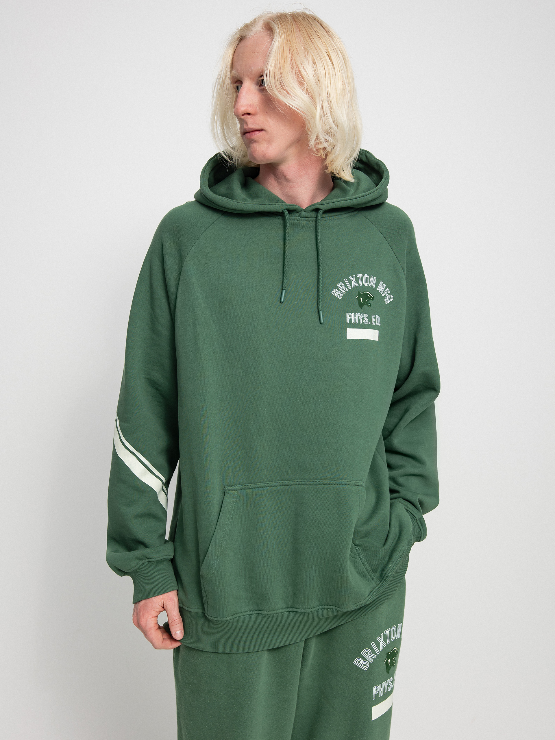 Bluza z kapturem Brixton Phys. Ed. Raglan HD (myrtle)