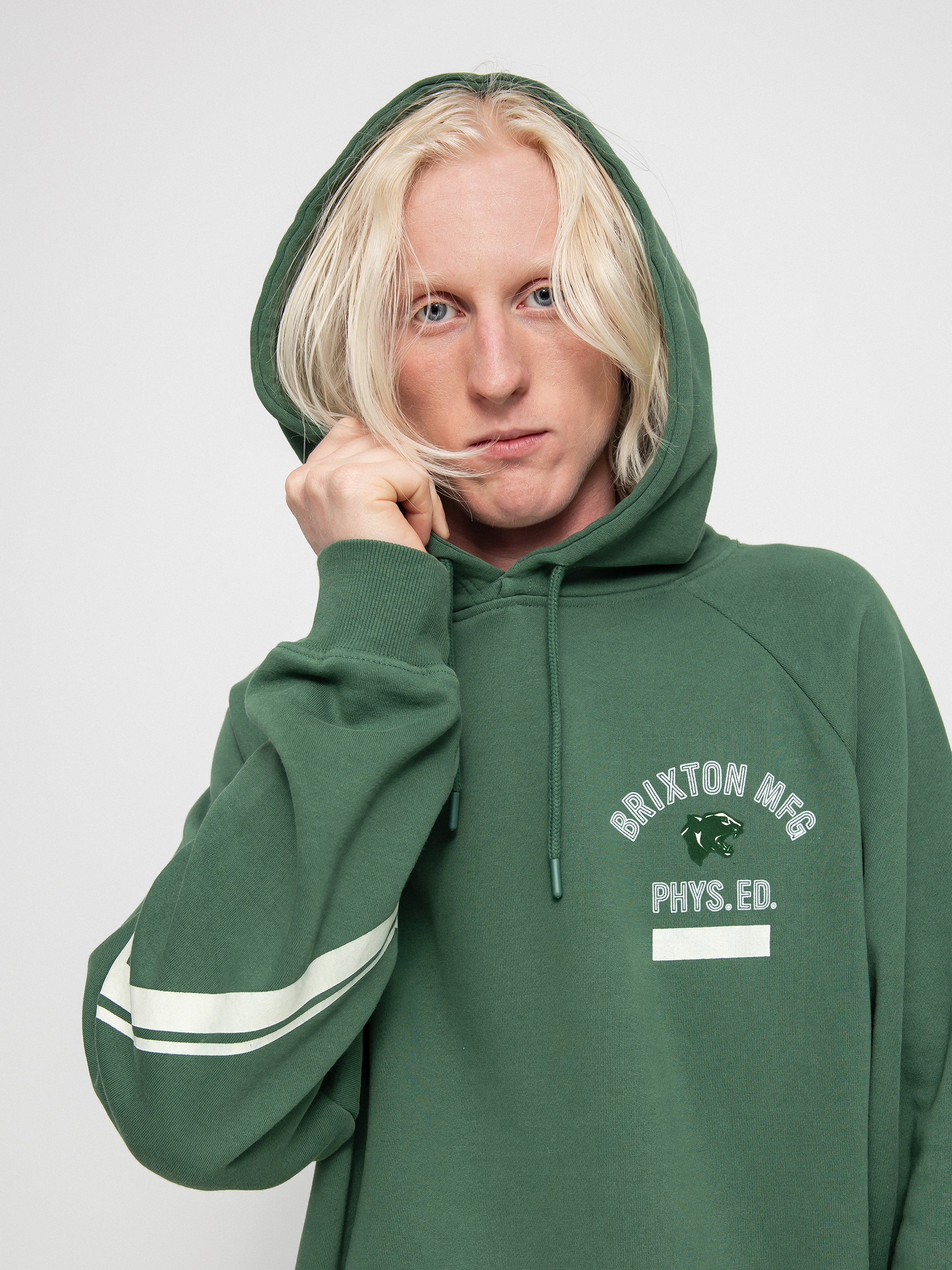 Bluza z kapturem Brixton Phys. Ed. Raglan HD (myrtle)
