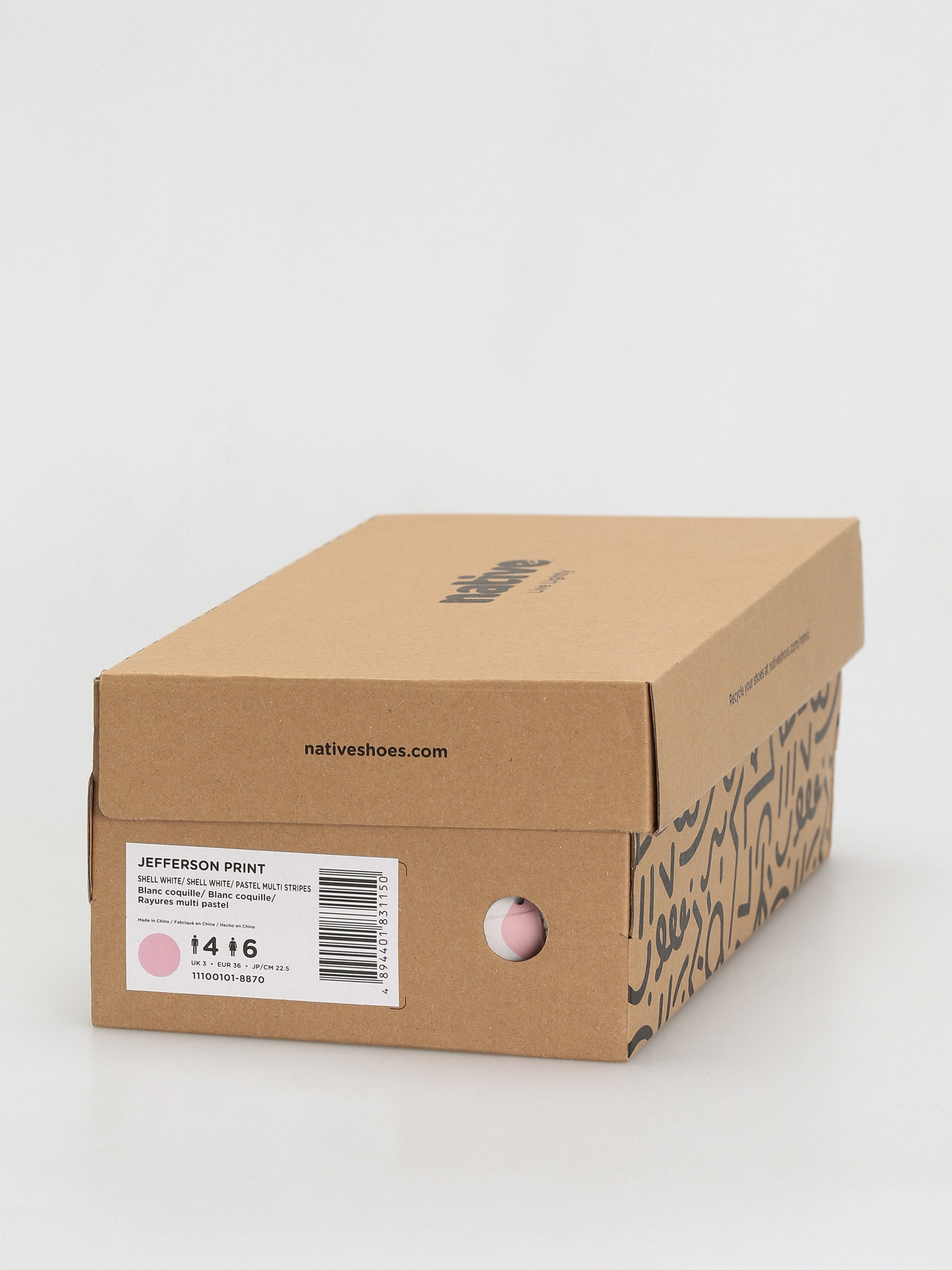 Buty Native Jefferson Print (shell white/shell white/pastel multi stripe)