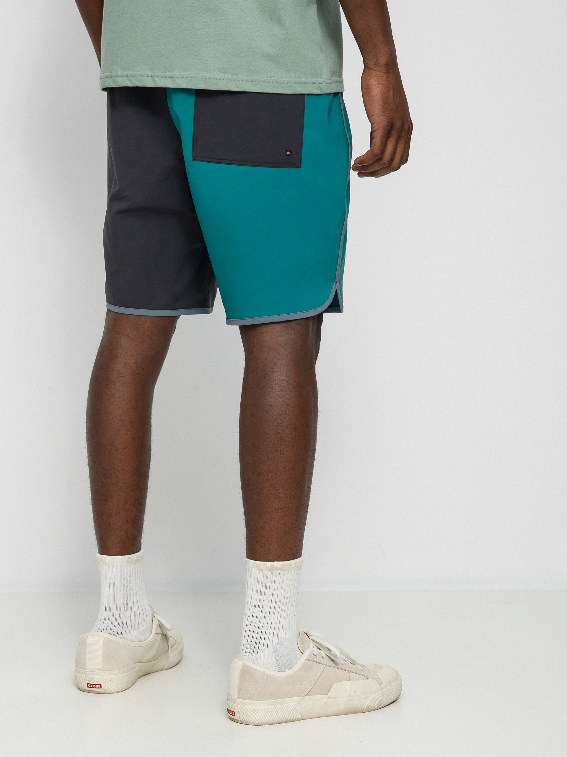 Boardshorty Patagonia Hydropeak Scallop 18 in (flying fish patch harlequin ink black)