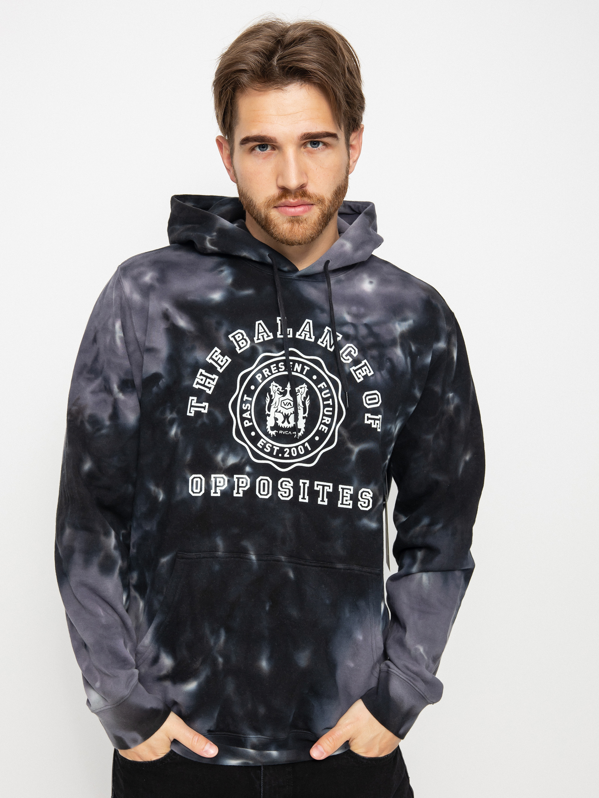 Bluza z kapturem RVCA Annex HD (blk marble tie)