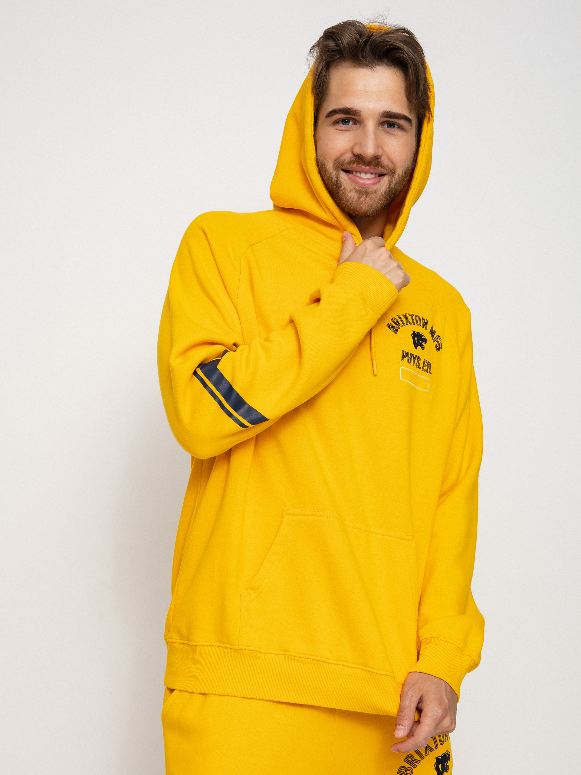 Bluza z kapturem Brixton Phys. Ed. Raglan HD (citrus)