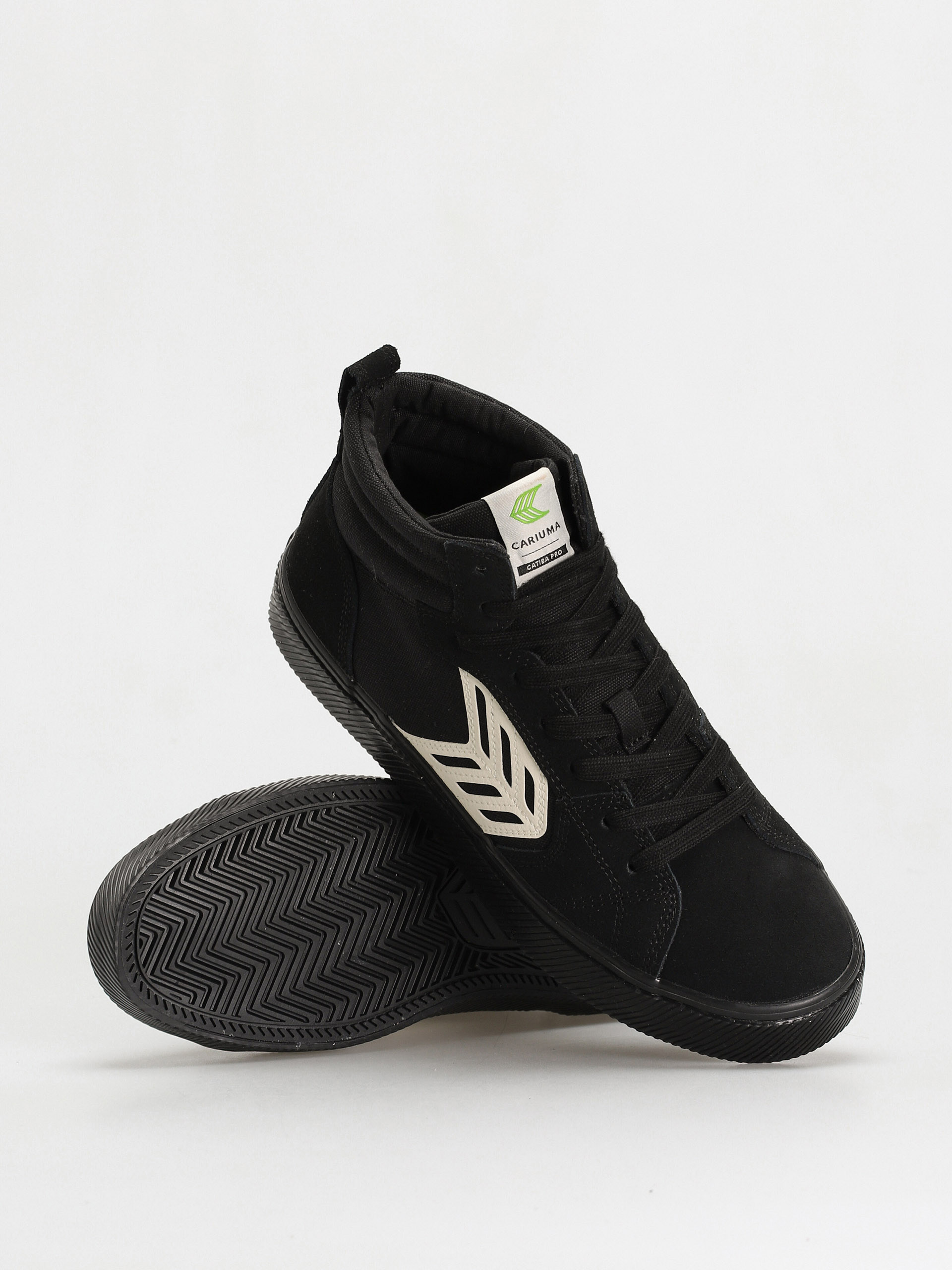 Buty Cariuma Catiba High Pro (all black suede and canvas ivory logo)
