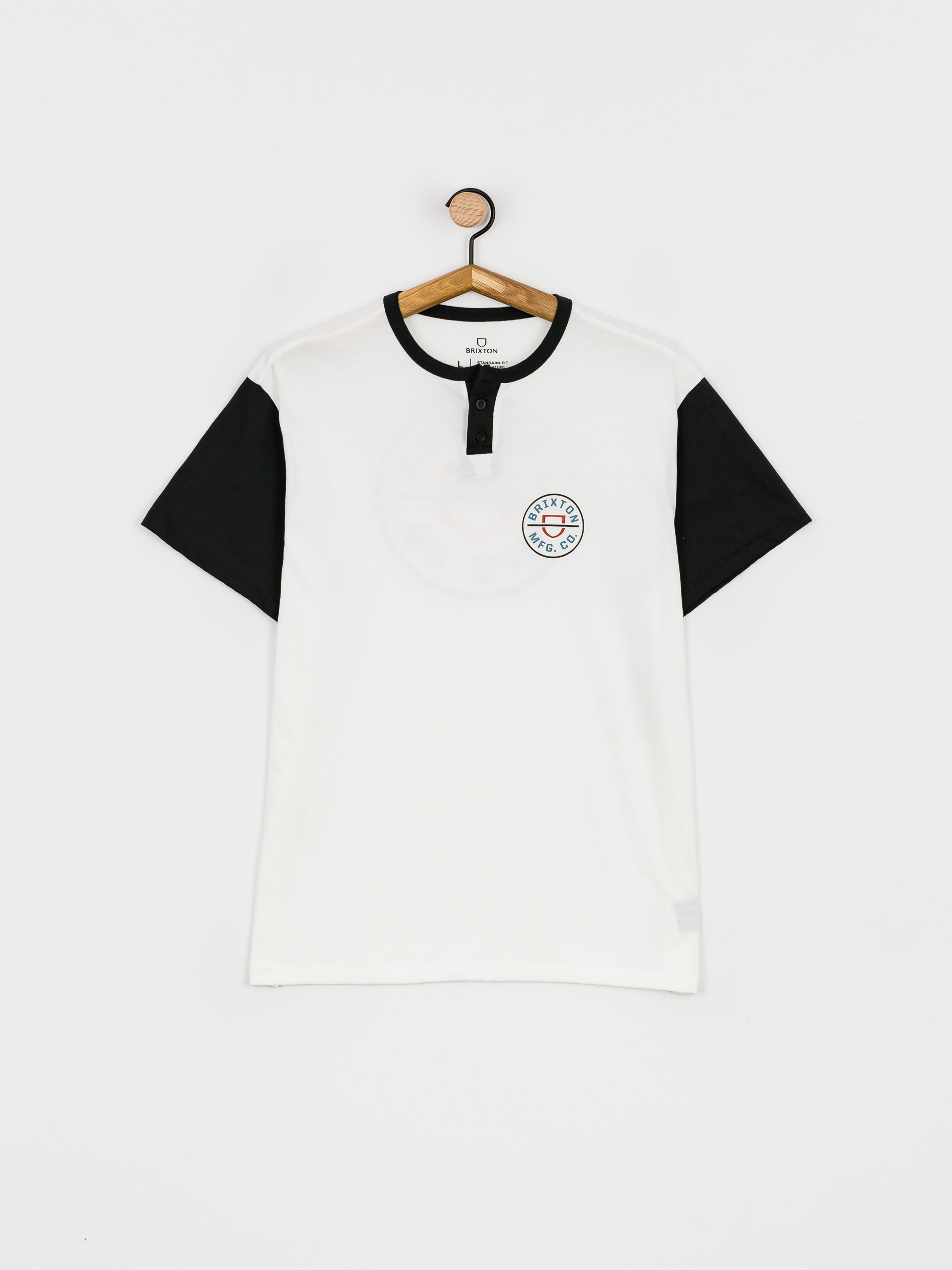 T-shirt Brixton Crest Henley (white/black)