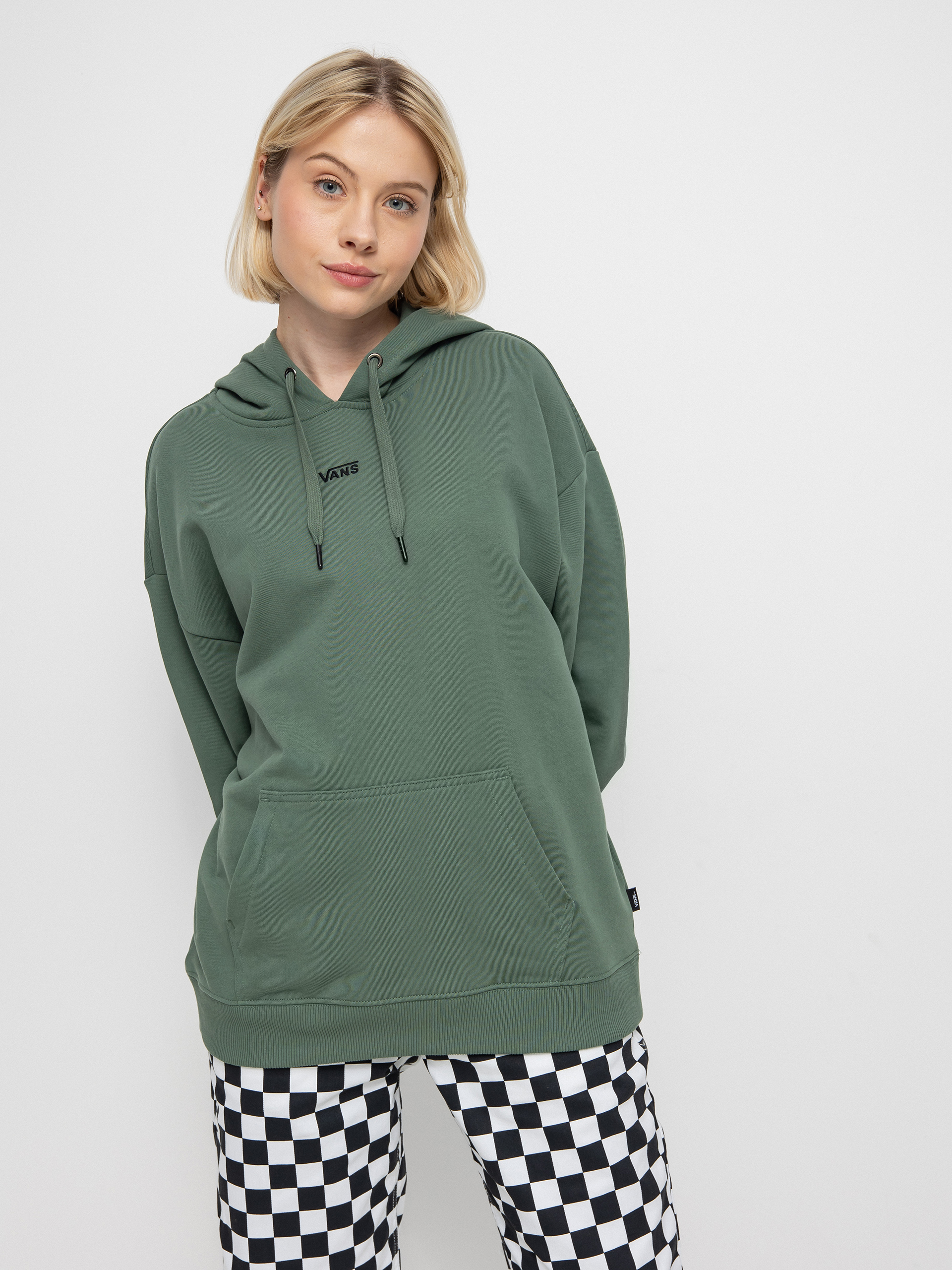 Bluza z kapturem Vans Flying V Uniw Ft Ls HD Wmn (duck green)